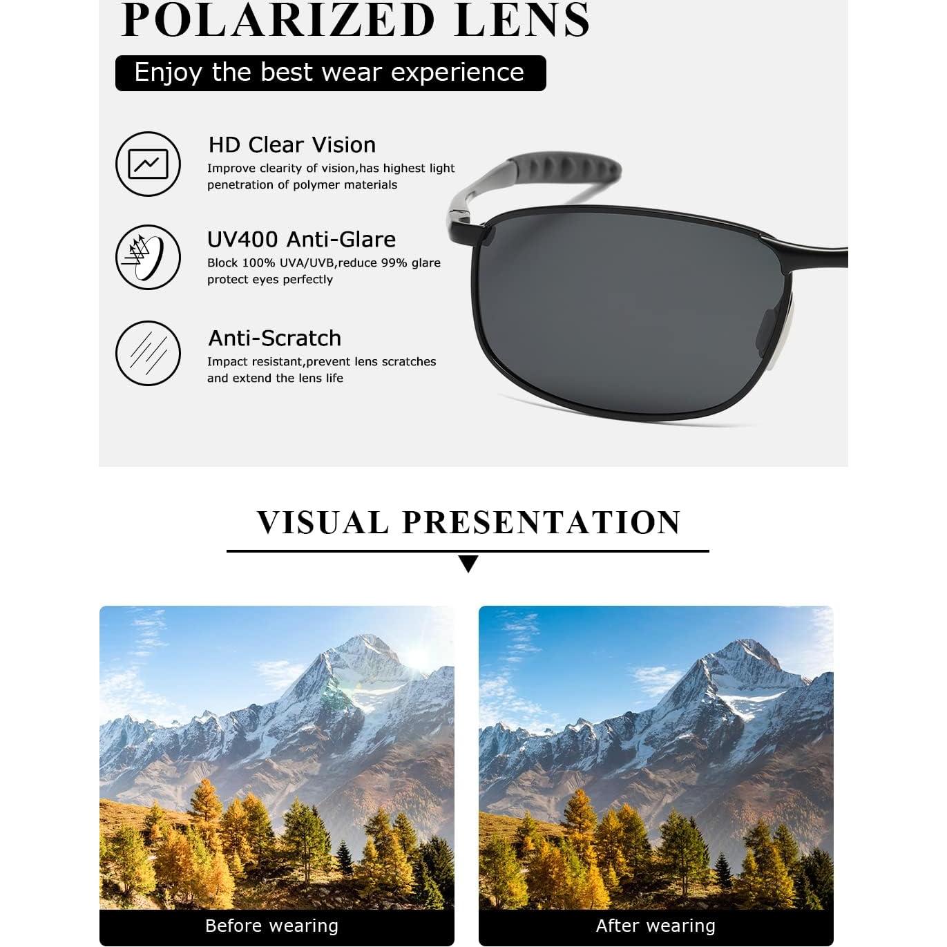 Gafas de sol AEVOGUE Vision metalizadas UV400 para hombres