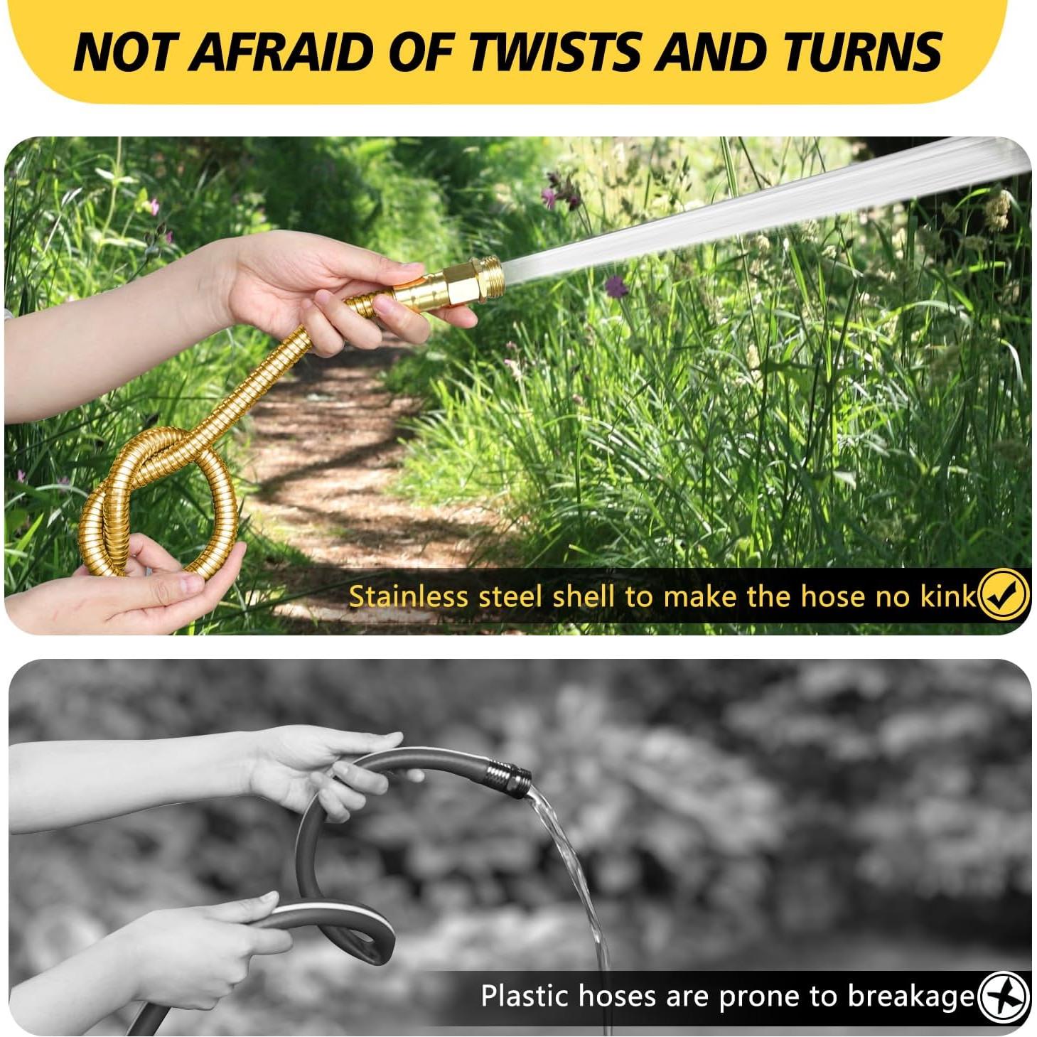 Manguera de Jardín Holldoor 0.91 m Acero Inoxidable Flexible