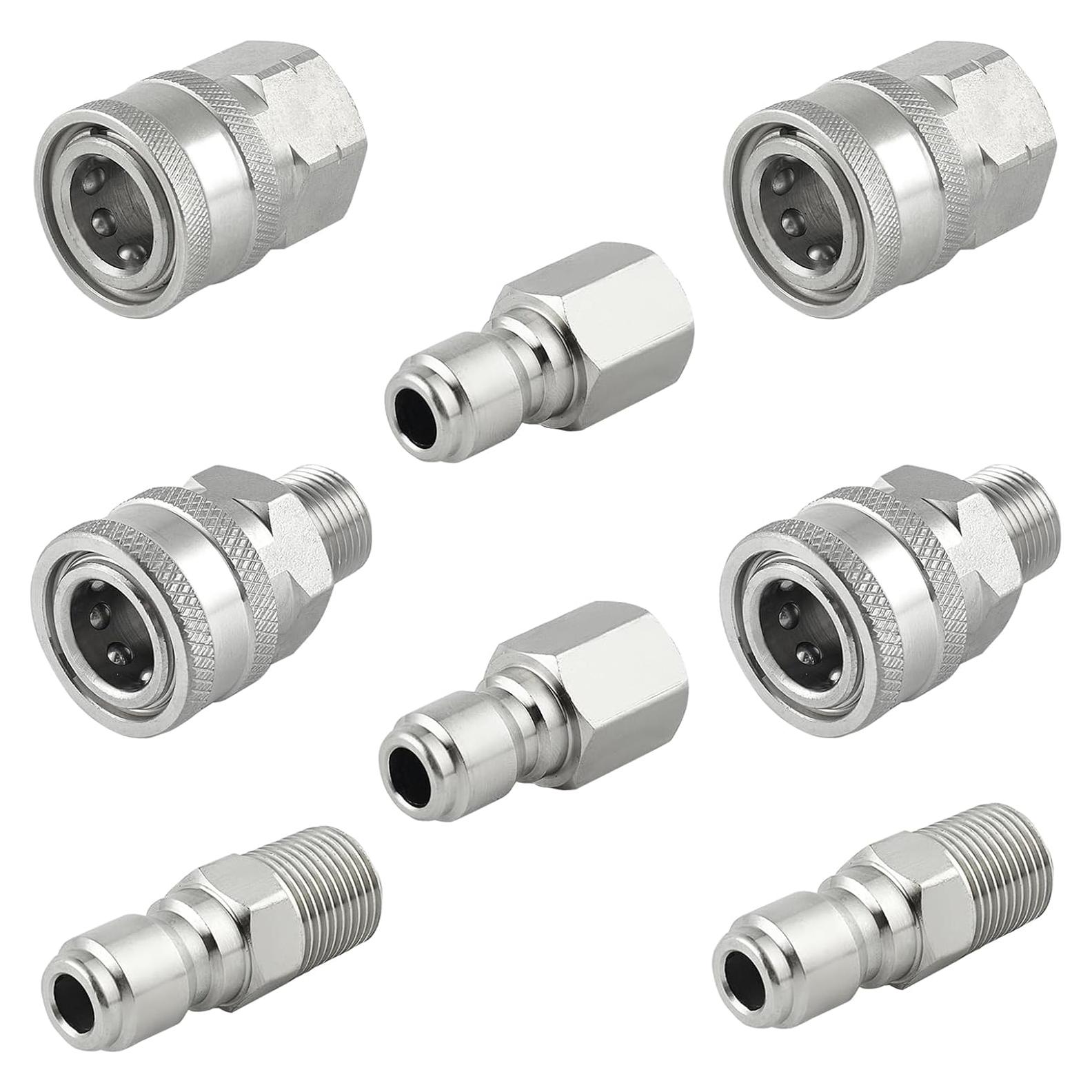 Conector Rápido 3/8" Raincovo - Juego de 8 Adaptadores Acero Inoxidable