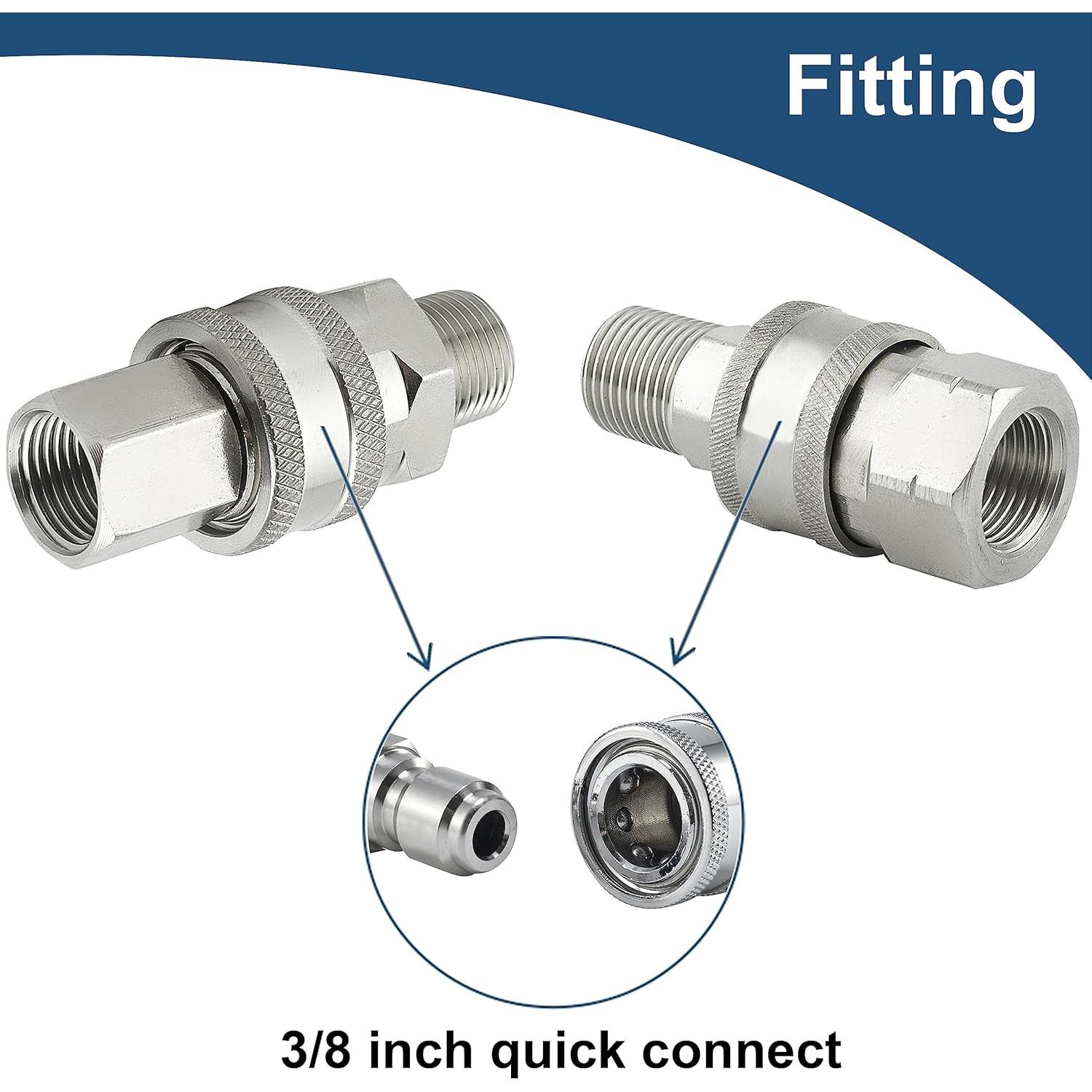 Conector Rápido 3/8" Raincovo - Juego de 8 Adaptadores Acero Inoxidable