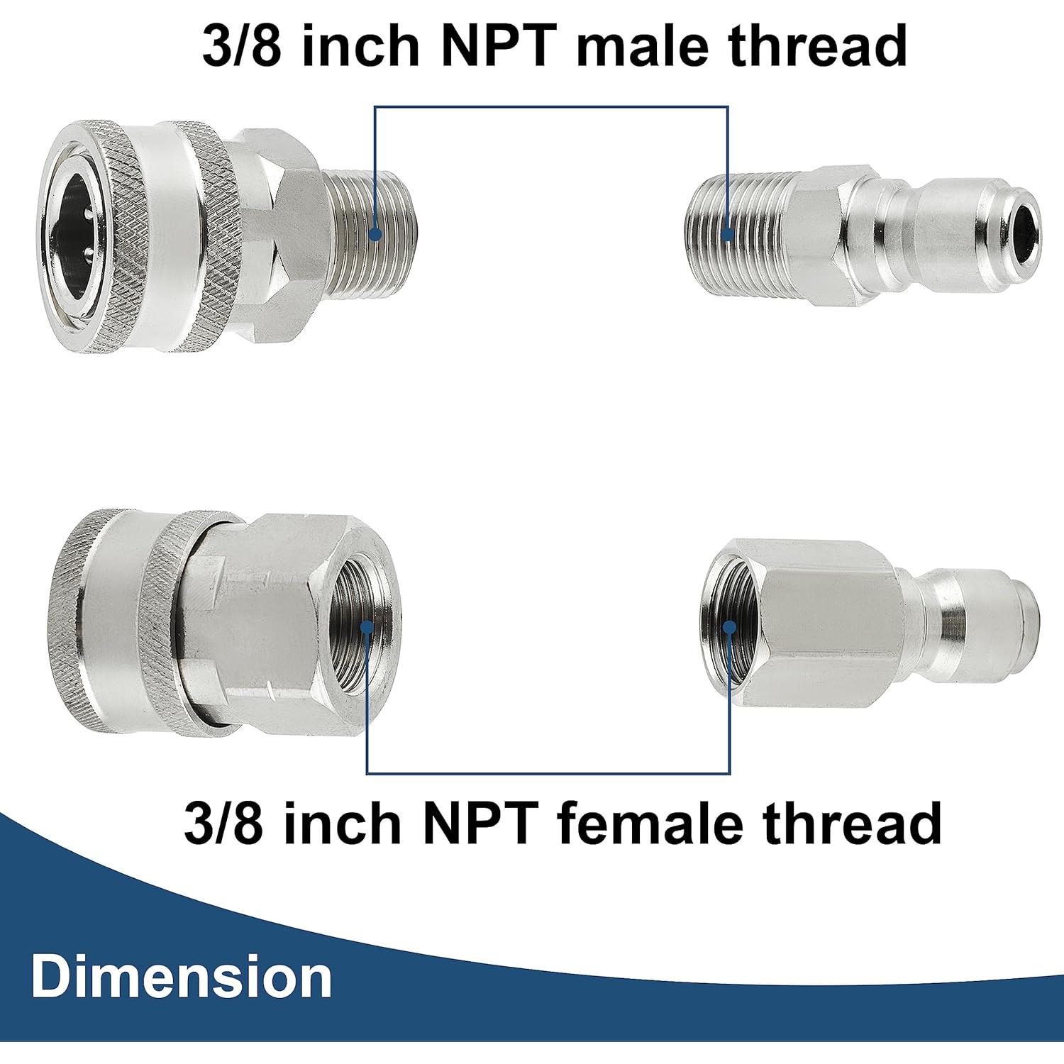 Conector Rápido 3/8" Raincovo - Juego de 8 Adaptadores Acero Inoxidable