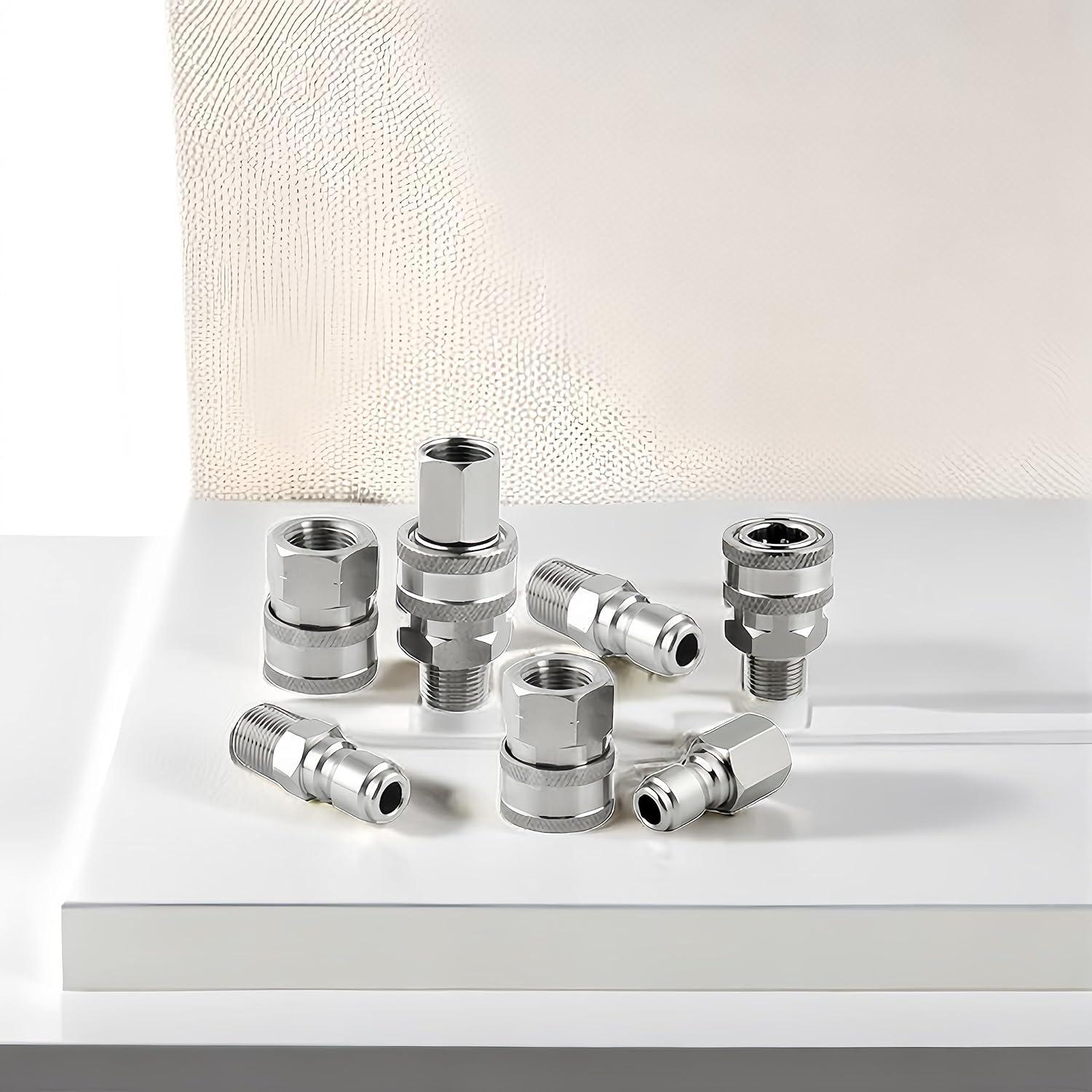 Conector Rápido 3/8" Raincovo - Juego de 8 Adaptadores Acero Inoxidable