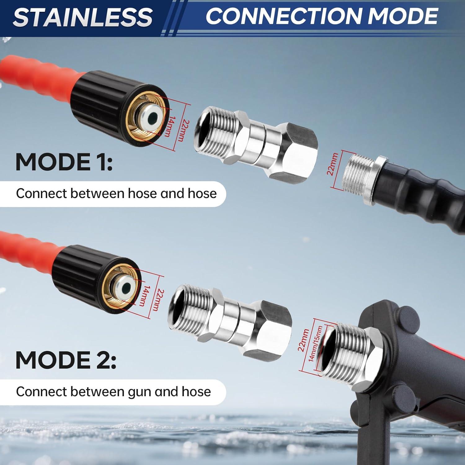 Conector Giratorio M22 GALELEOPARD 14mm Acero Inoxidable 5000 PSI
