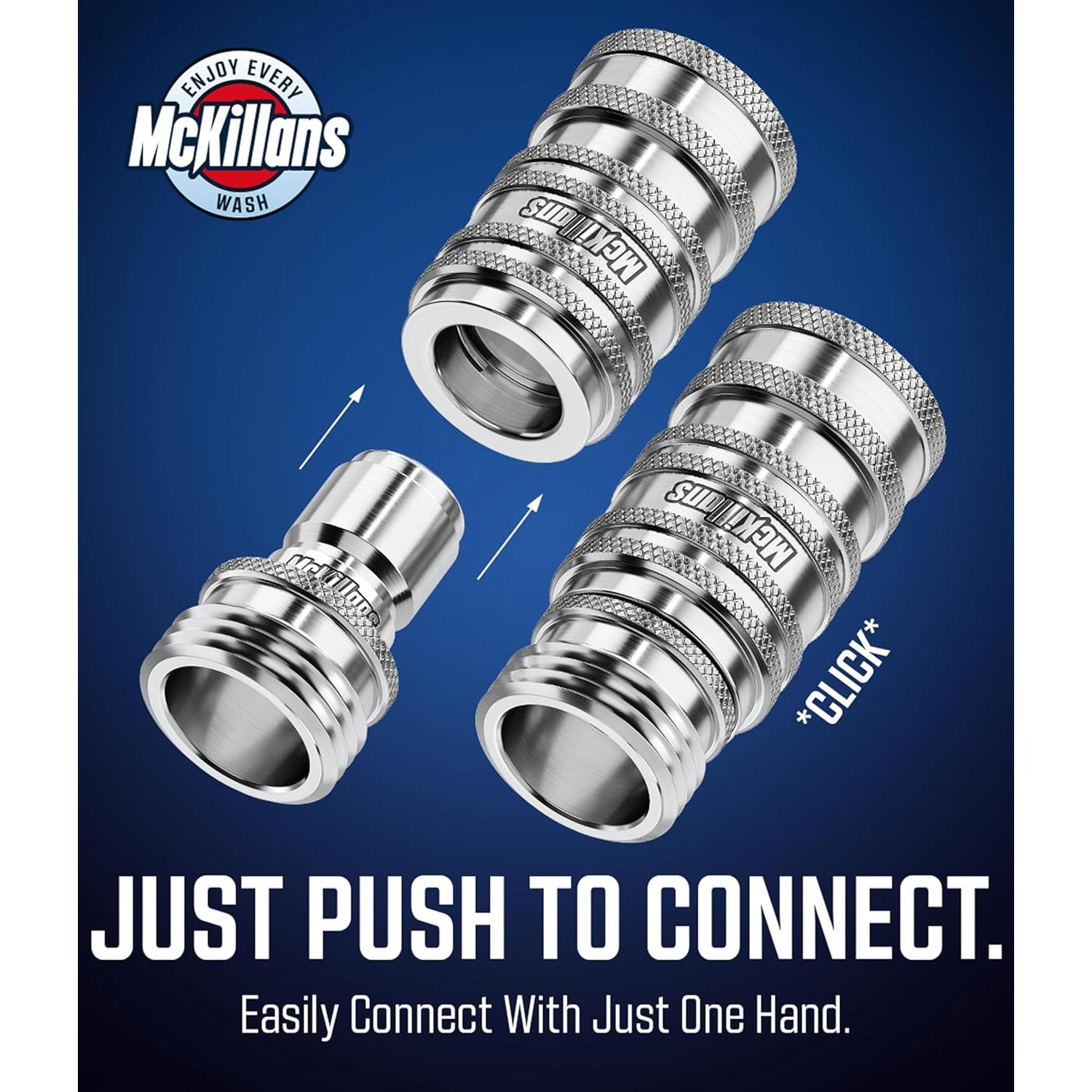 Conectores Rápidos Automáticos McKillans para Manguera de Jardín - Kit de 5 Piezas