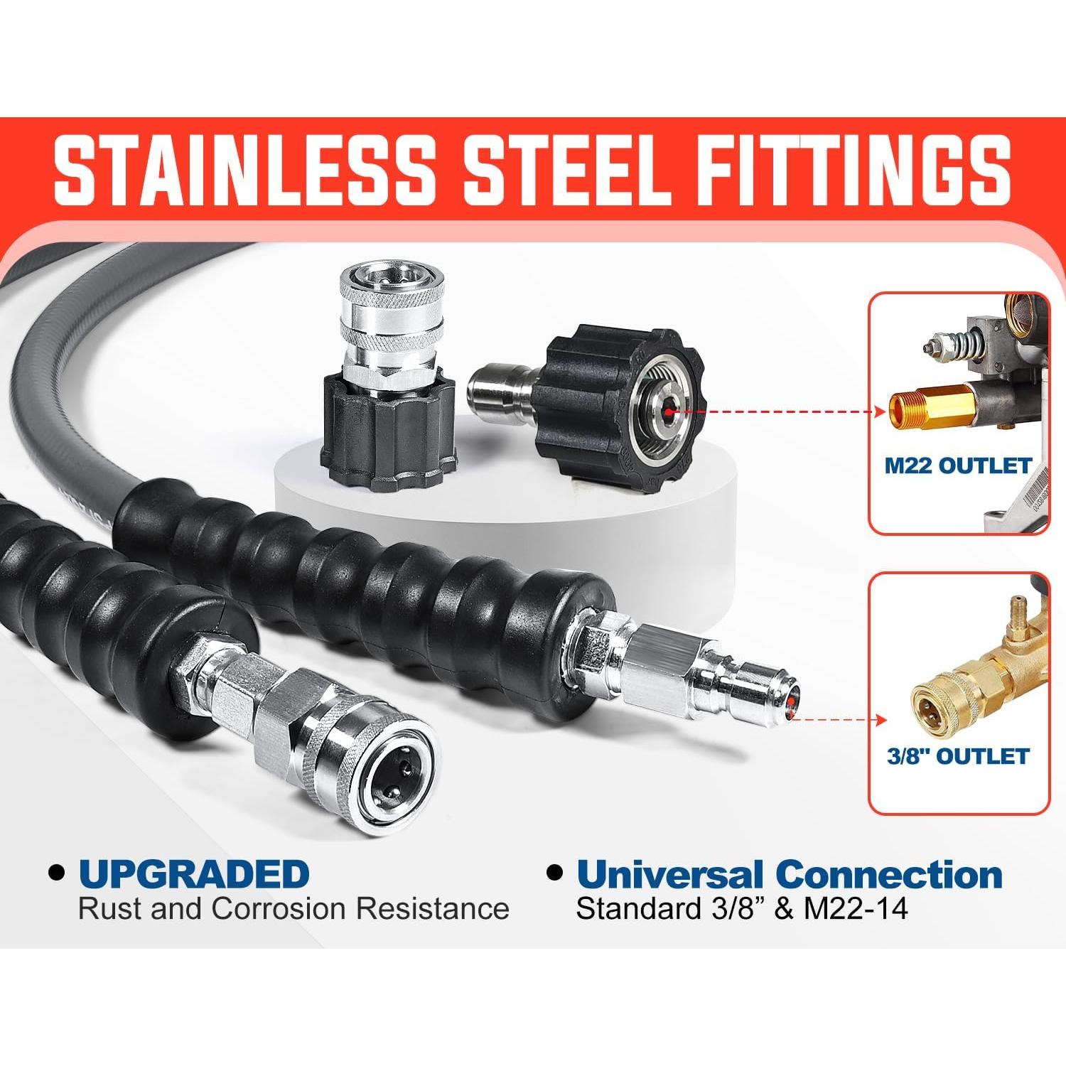 Manguera de Lavadora a Presión YAMATIC 3/8" 30m 4200 PSI