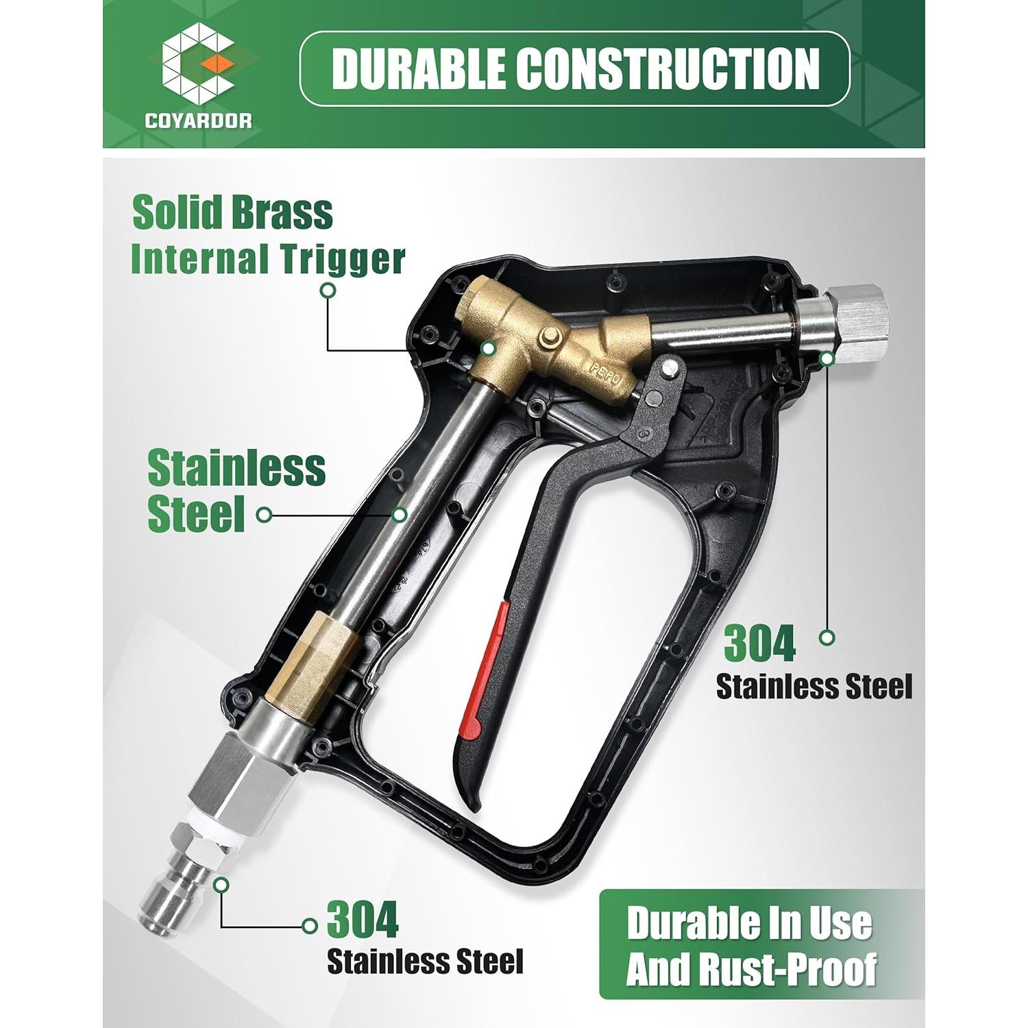 Pistola de Lavado a Presión Corto Coyardor 4000 PSI - Negro