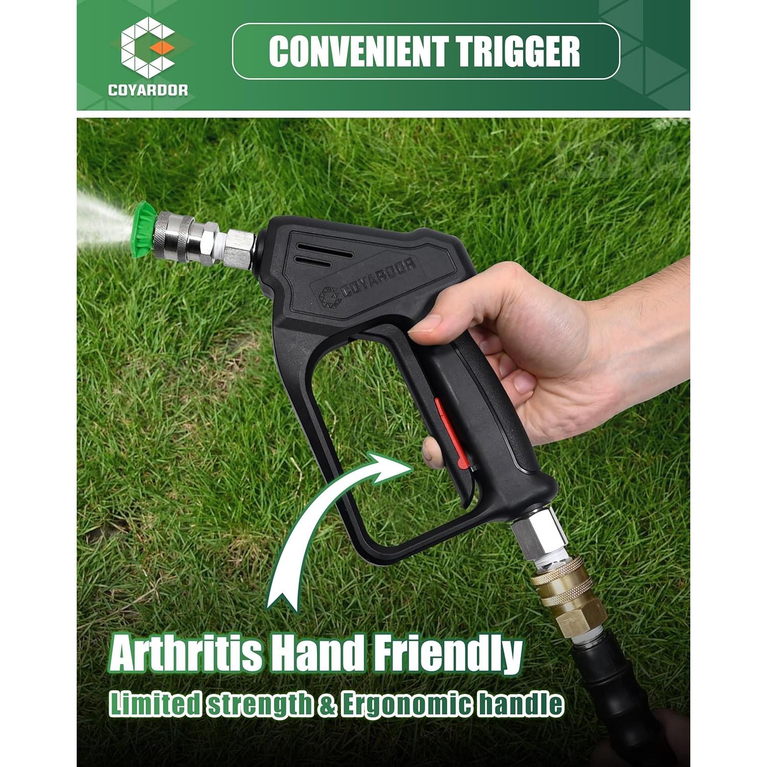 Pistola de Lavado a Presión Corto Coyardor 4000 PSI - Negro