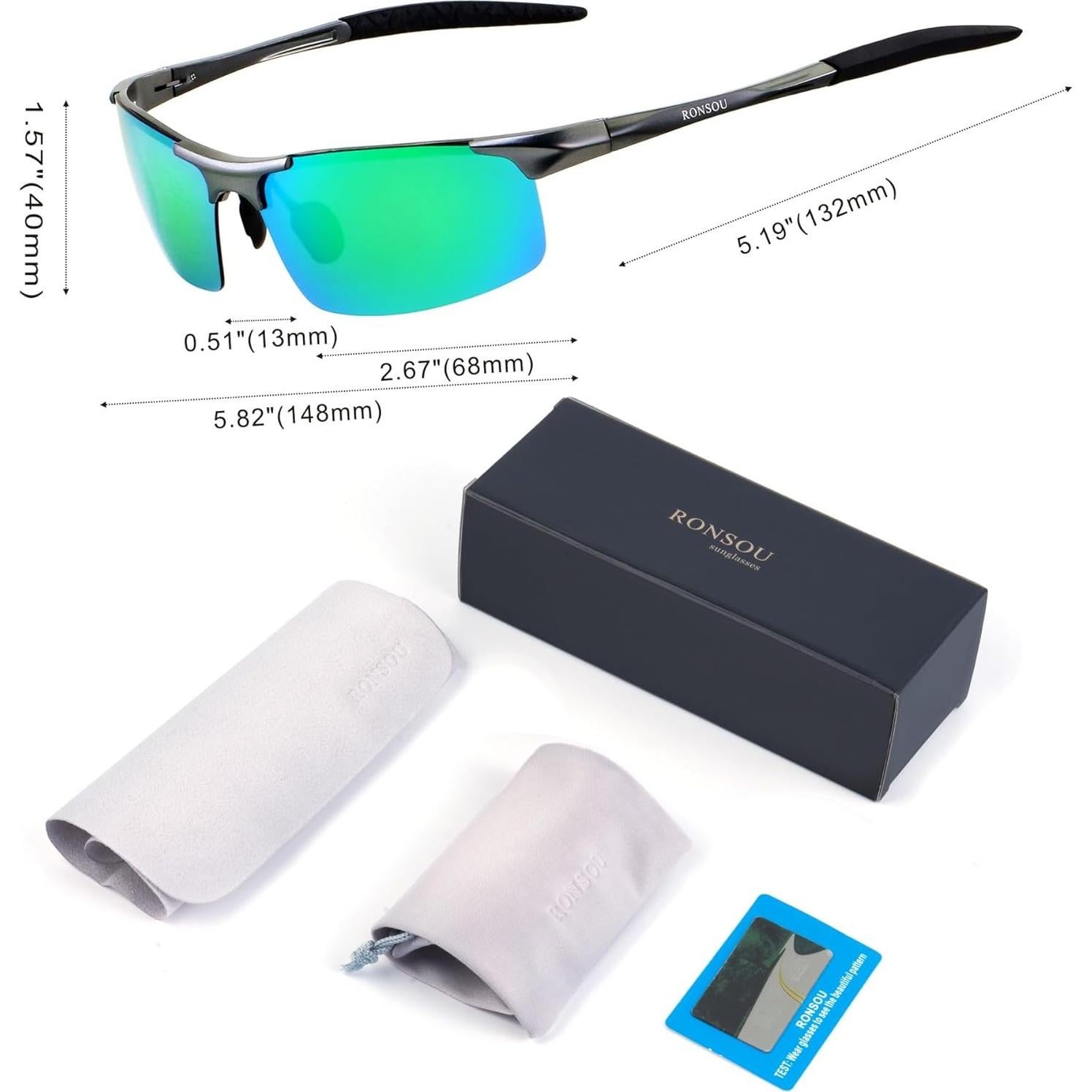 Gafas de sol RONSOU polarizadas UV400 ultraligeras para hombres