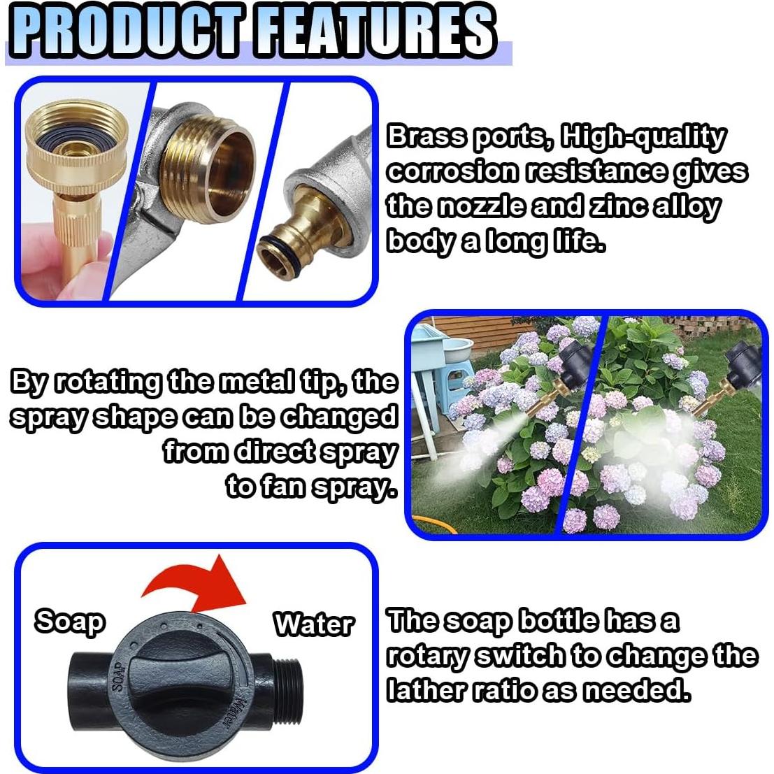 Rociador de espuma BDZMC para lavado de autos alta presión 23.6cm