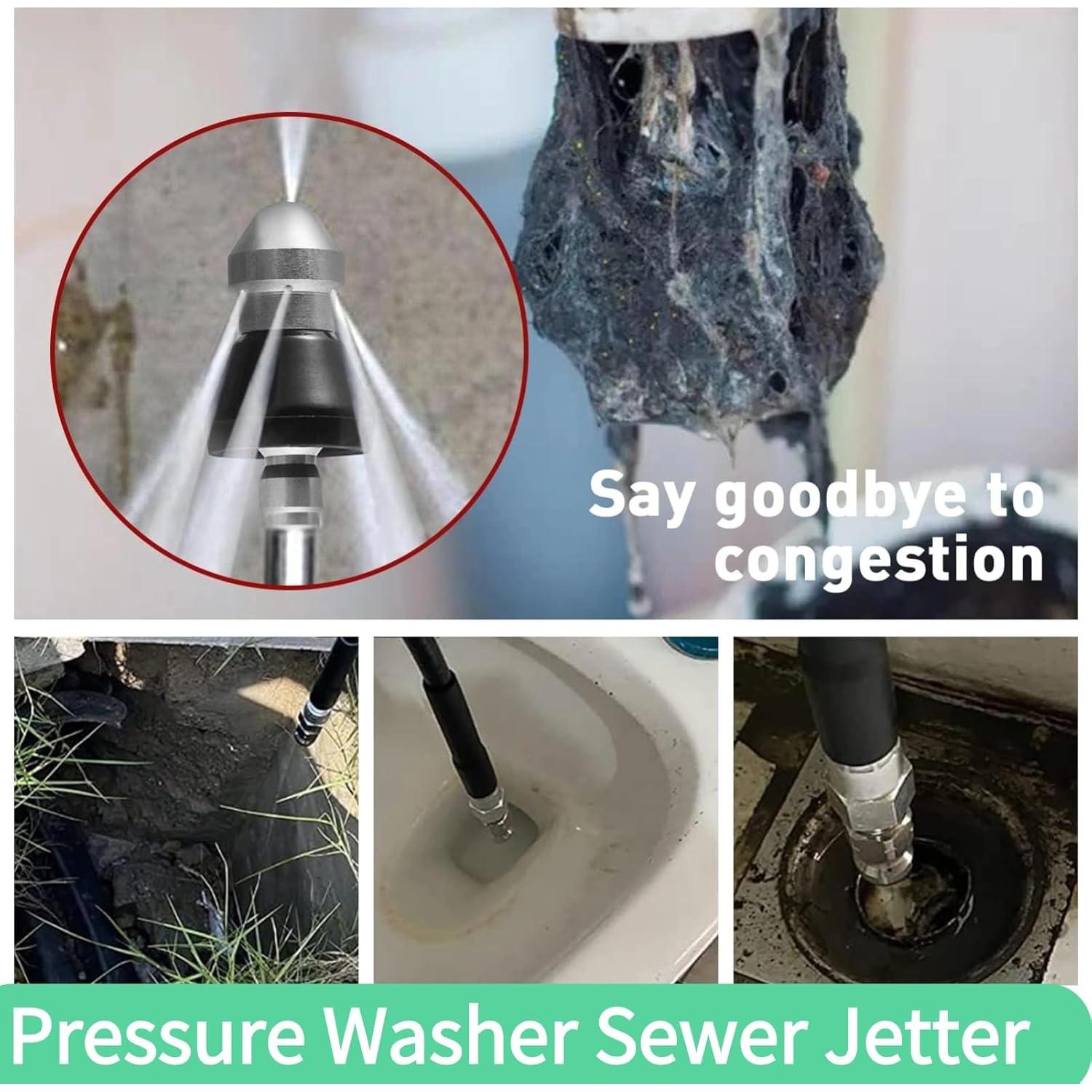 Boquilla de limpieza de alcantarillado Lausixy 5000 PSI acero inoxidable