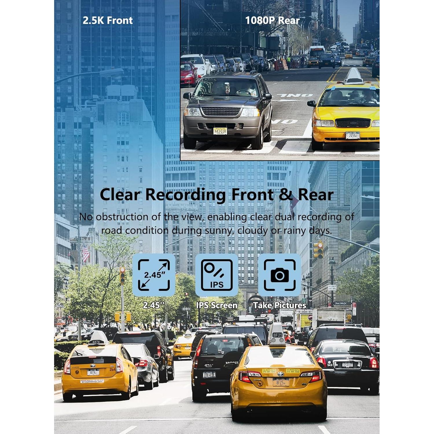 Cámara de Tablero Doble DKK 2.5K Delantera y Trasera