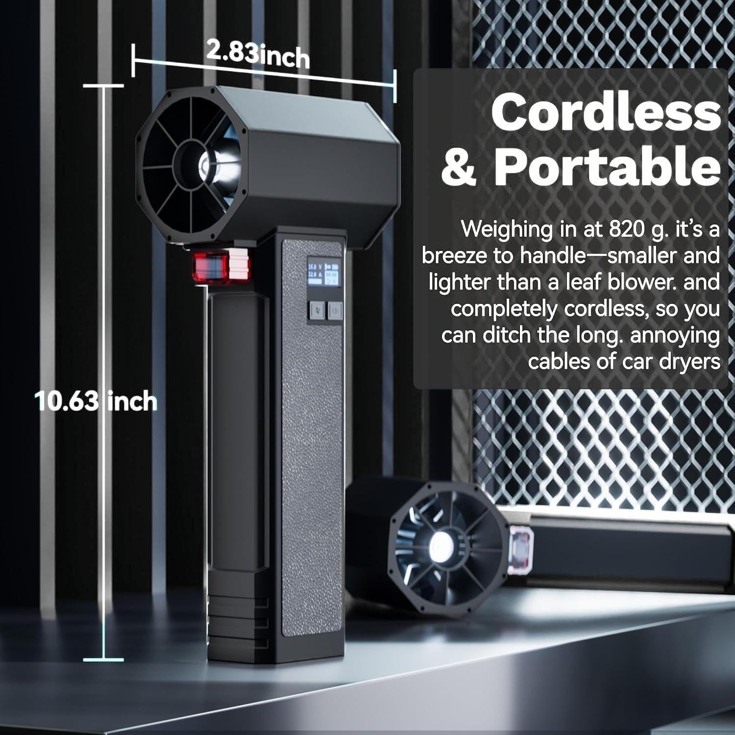 Soplador de Aire Inalámbrico Xoopon TF64, 4000mAh, 4 Velocidades