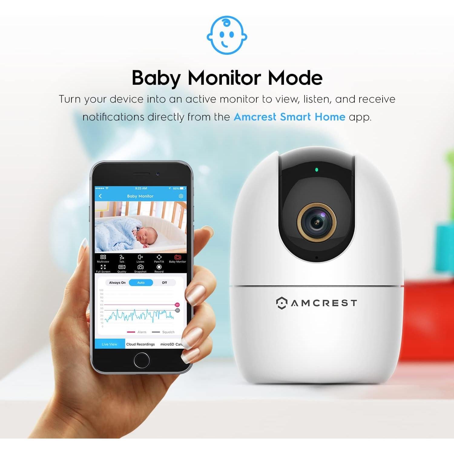 Cámara WiFi Amcrest ASH41-W 4MP con audio y visión nocturna