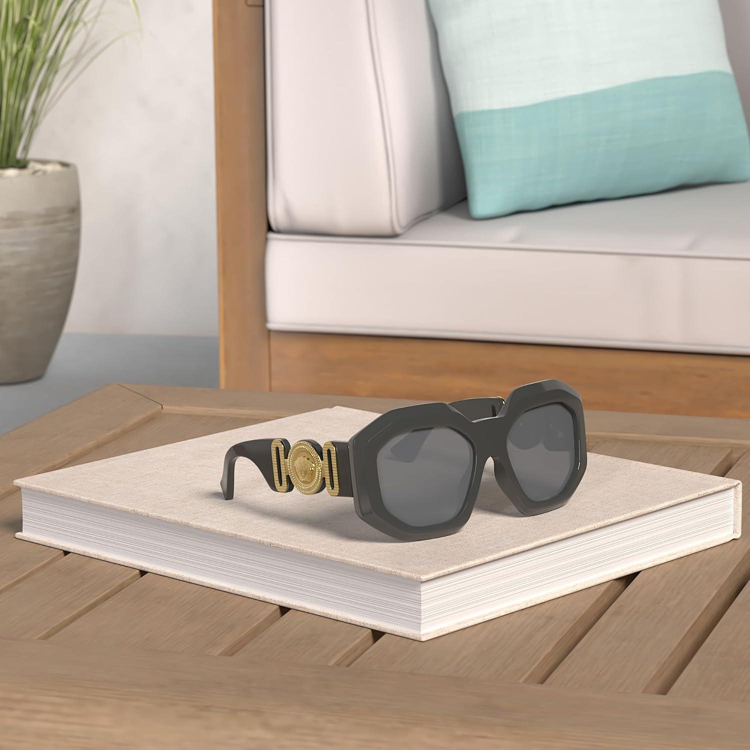 Gafas de Sol Versace Mujer Marco Negro Lentes Grises 56mm