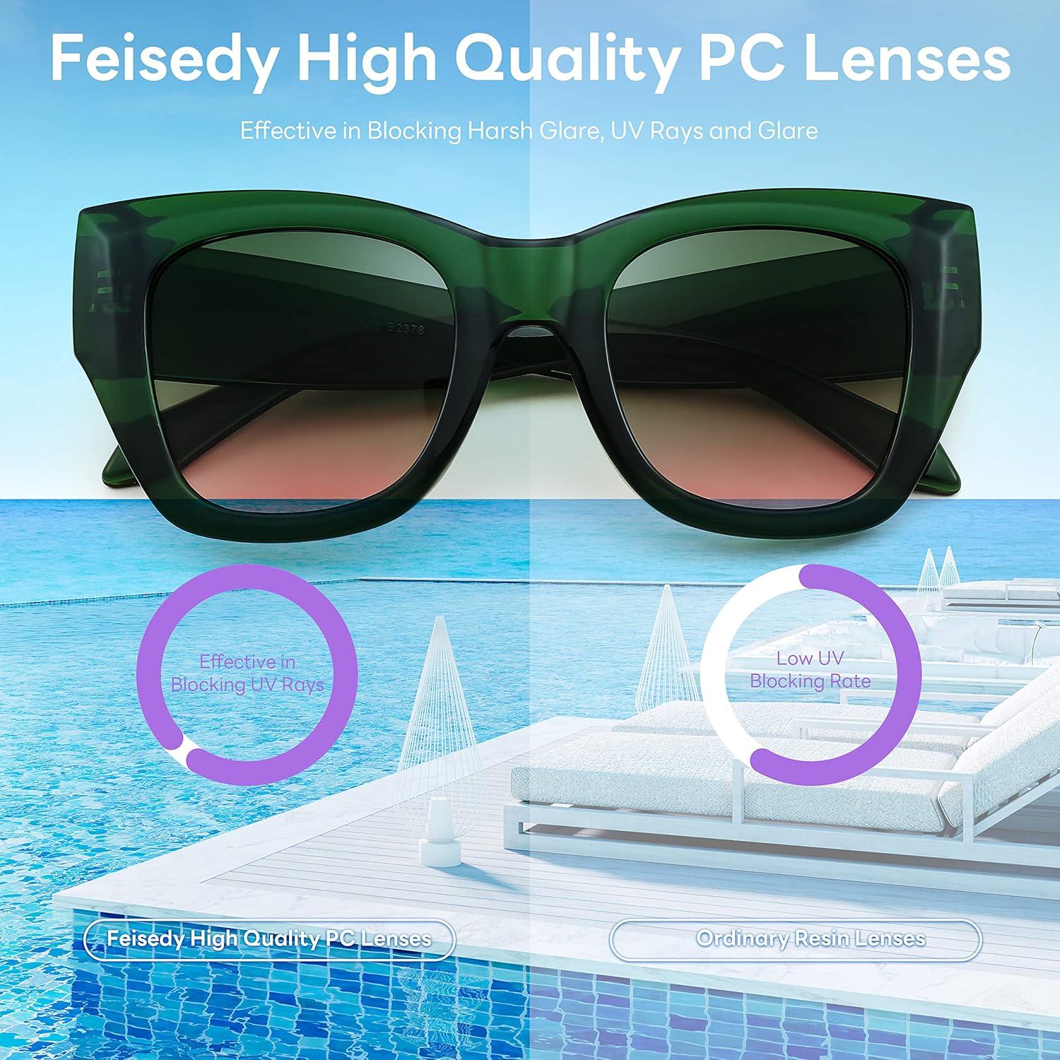 Gafas de sol cuadradas FEISEDY B2378 UV400 para mujer