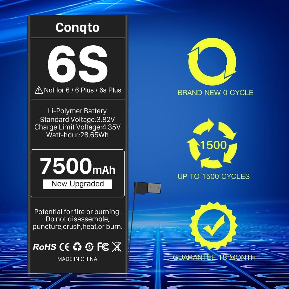 Batería de Reemplazo 7500mAh para iPhone 6S Conqto
