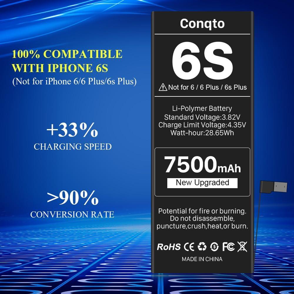 Batería de Reemplazo 7500mAh para iPhone 6S Conqto