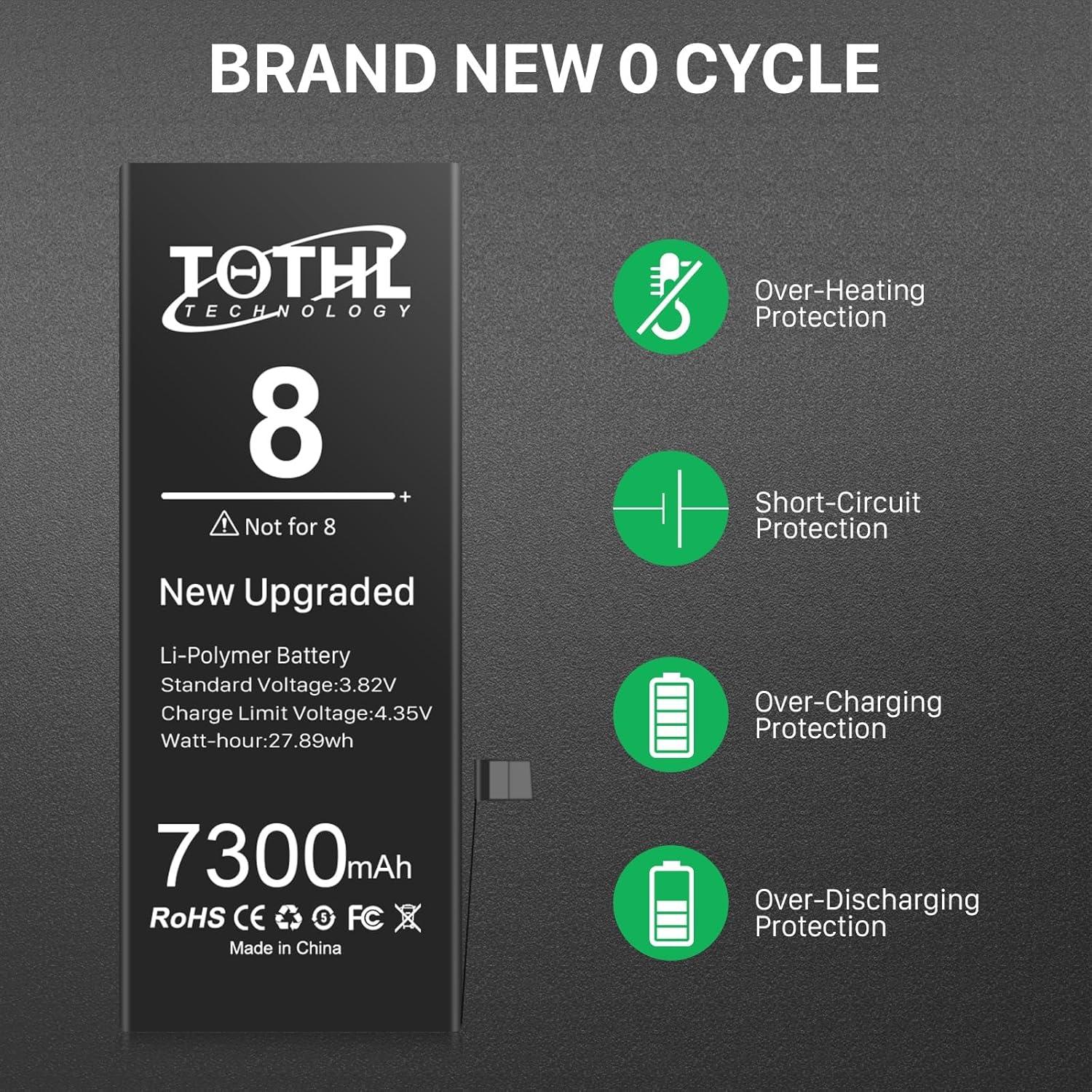 Batería de Reemplazo para iPhone 8 TQTHL 7300mAh con Herramientas