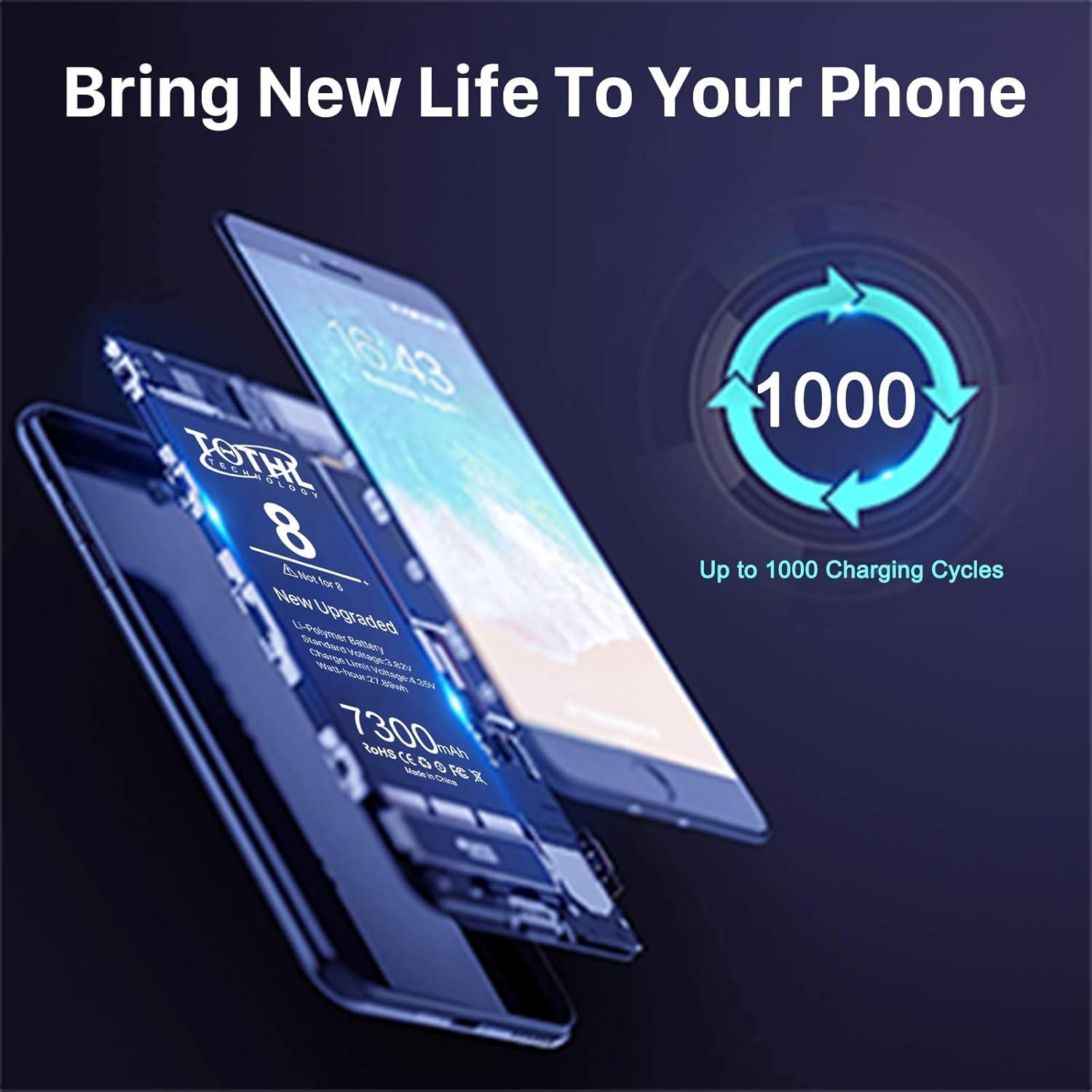 Batería de Reemplazo para iPhone 8 TQTHL 7300mAh con Herramientas