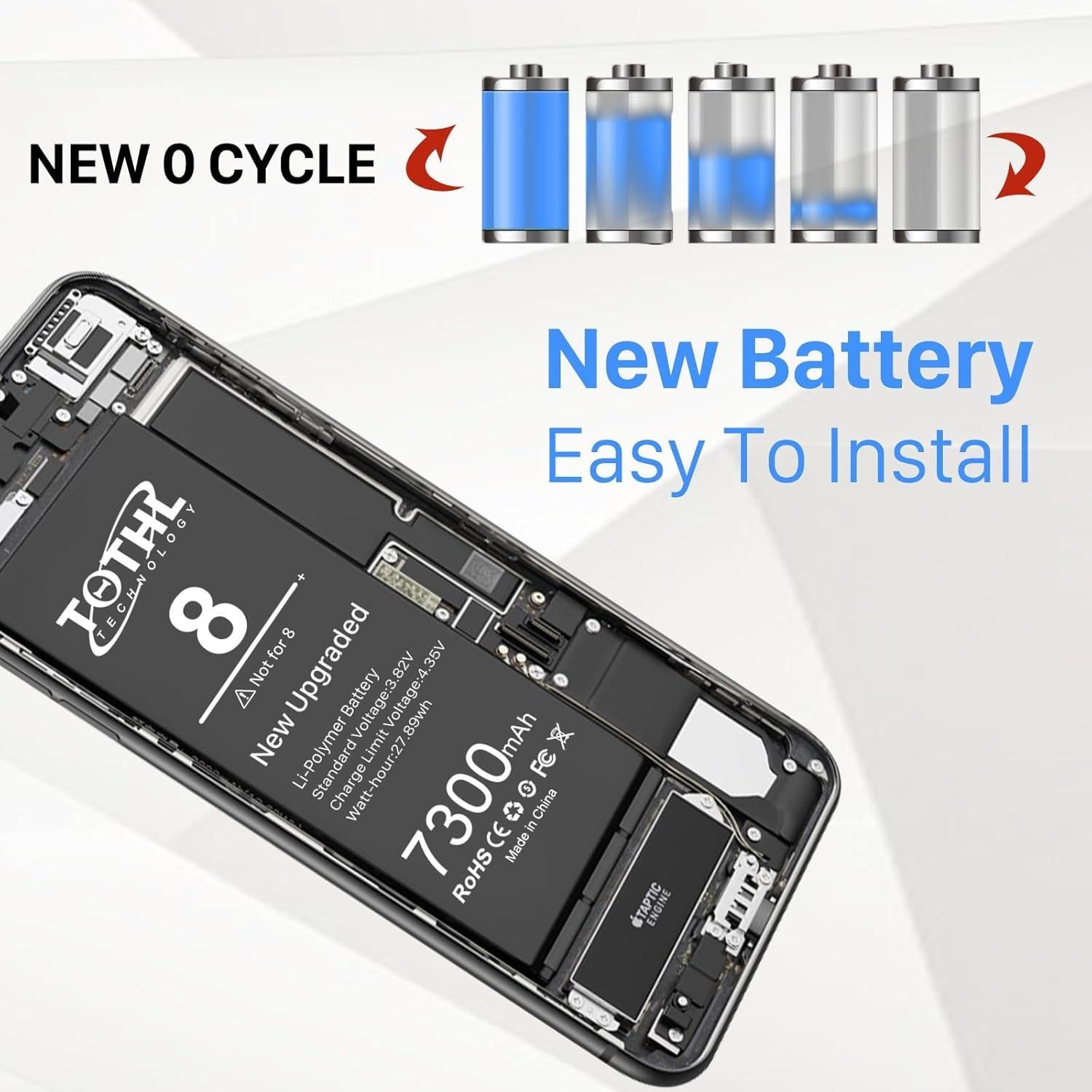 Batería de Reemplazo para iPhone 8 TQTHL 7300mAh con Herramientas