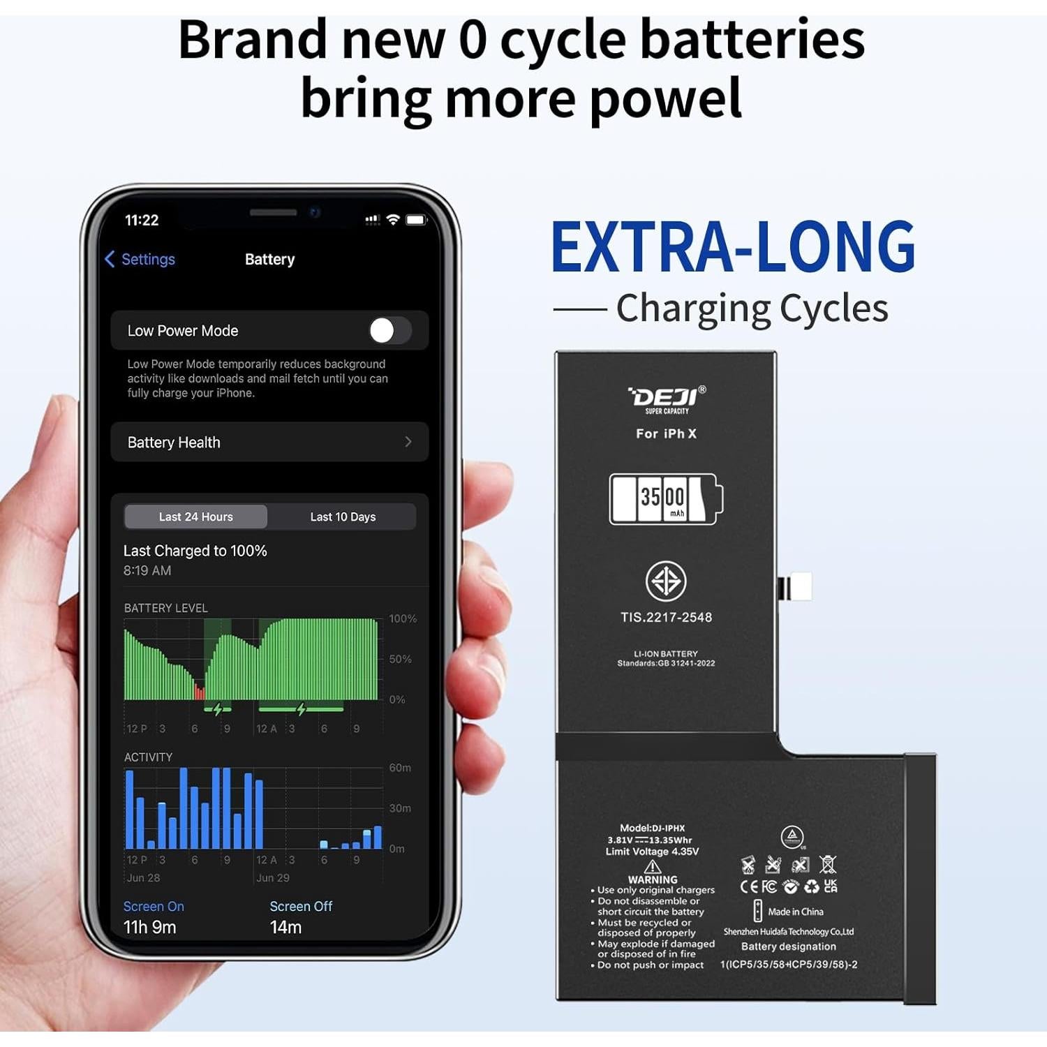 Batería de Reemplazo 3500mAh para iPhone X - Li-ion Alta Capacidad