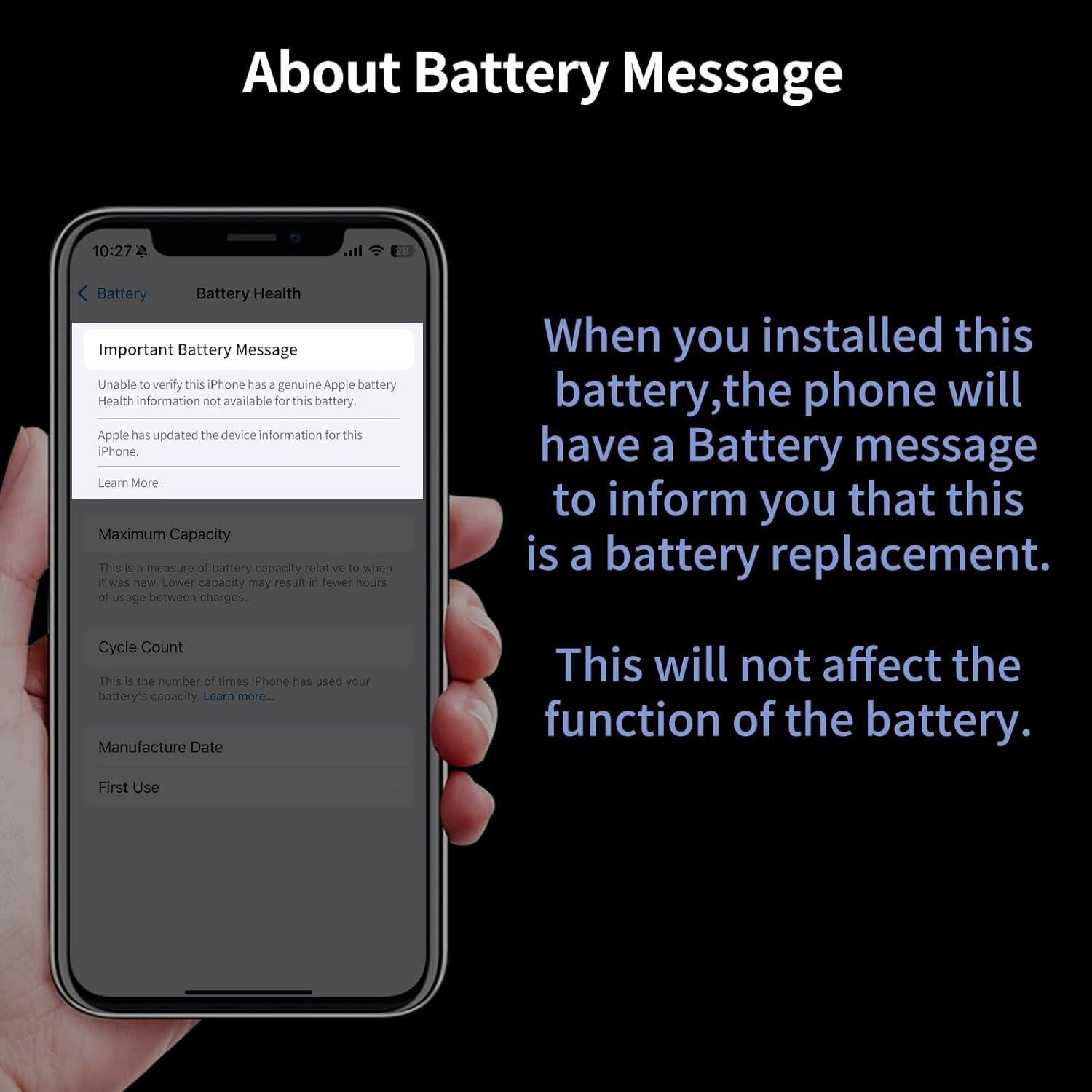Batería de Reemplazo 3500mAh para iPhone X - Li-ion Alta Capacidad