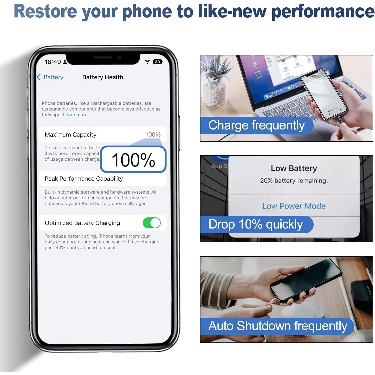 Batería de Reemplazo para iPhone X 4600mAh Huizhou