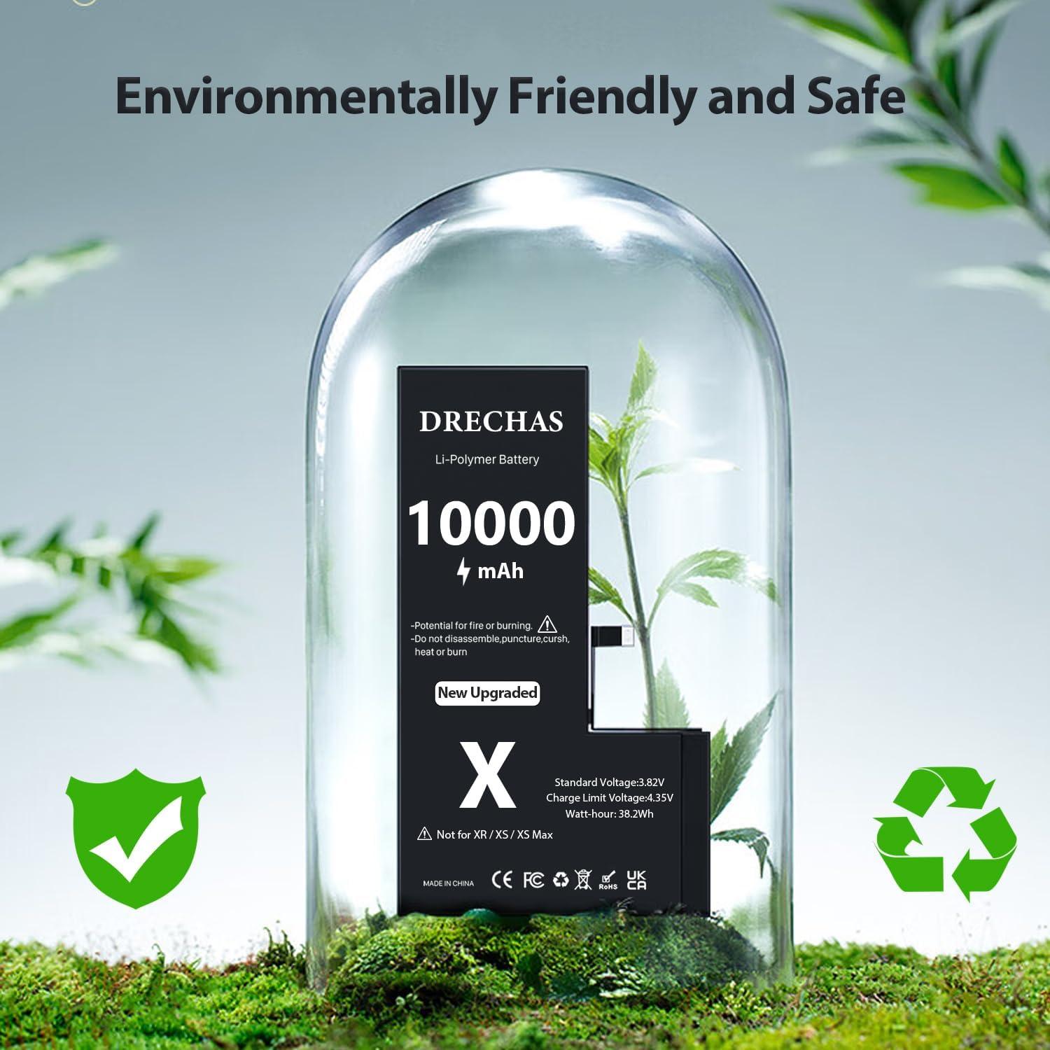 Batería de Reemplazo DRECHAS 10000mAh para iPhone X