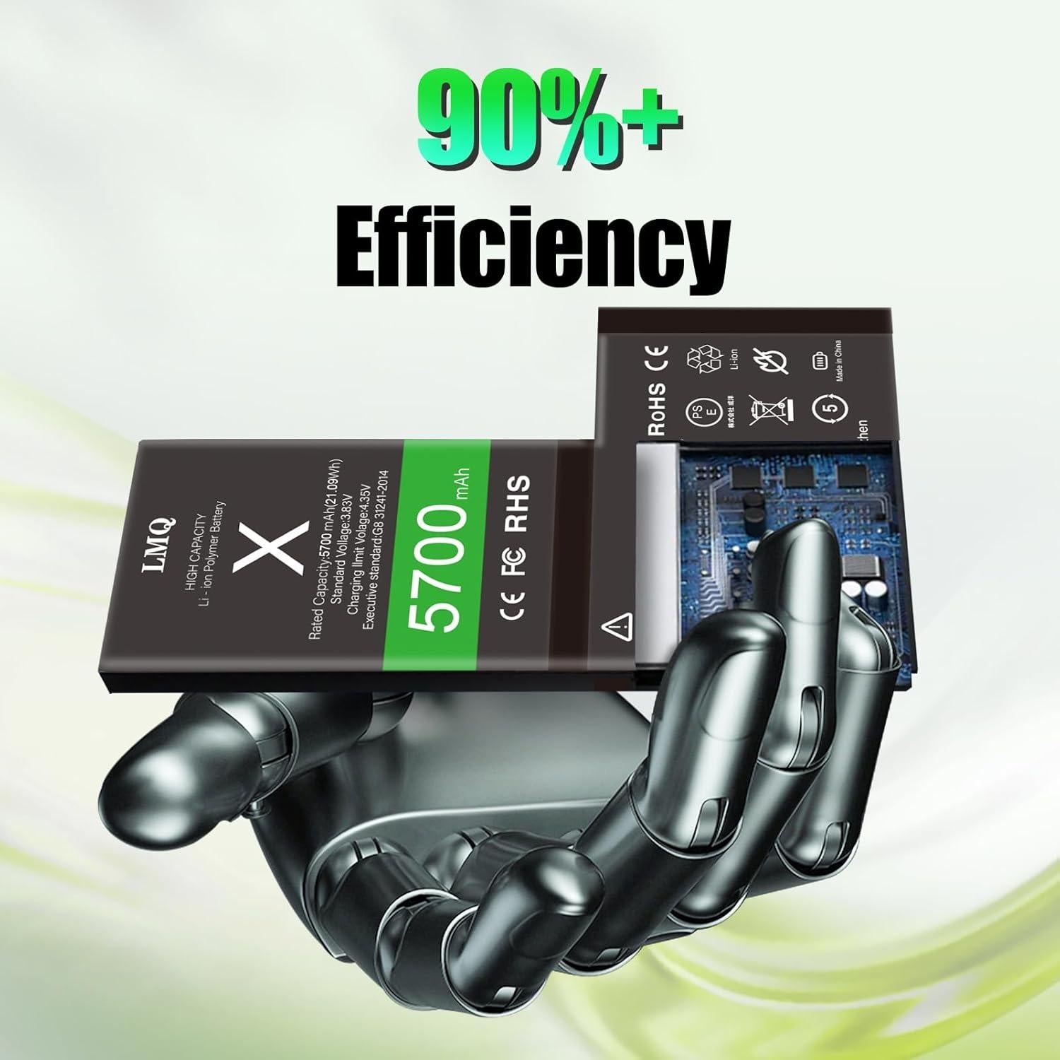 Batería LMQ 5700mAh para iPhone X - Reemplazo + Kit Herramientas