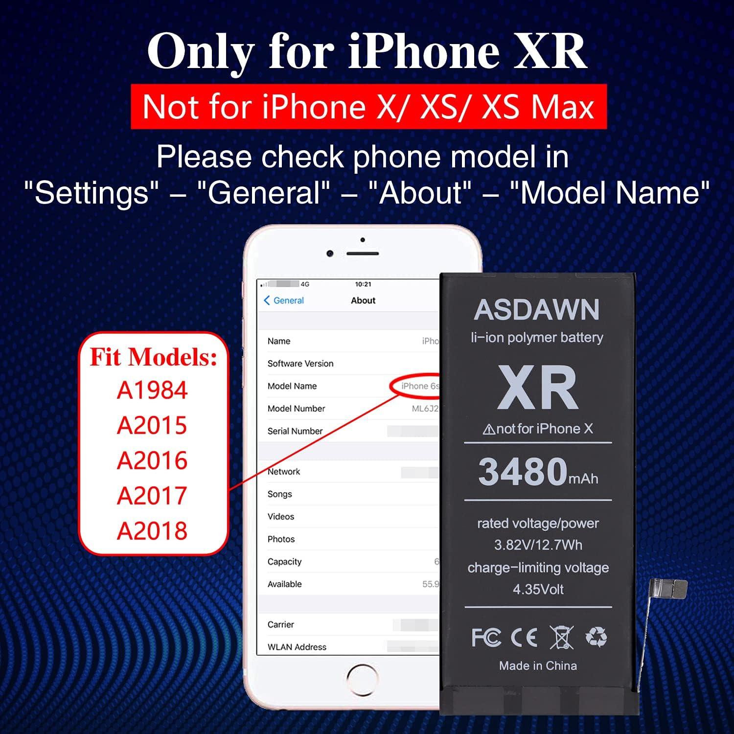 Batería de Reemplazo ASDAWN 3480mAh para iPhone XR
