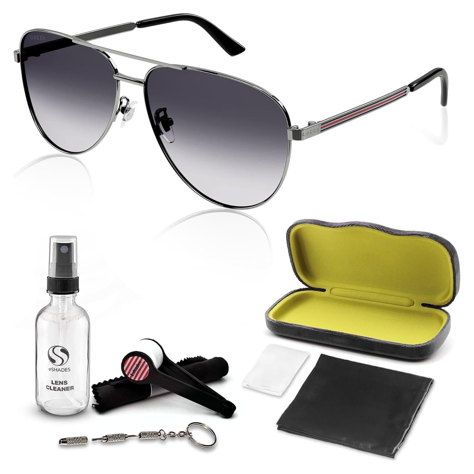 Gucci GG1233SA Gafas de Sol Aviador Gunmetal 63mm