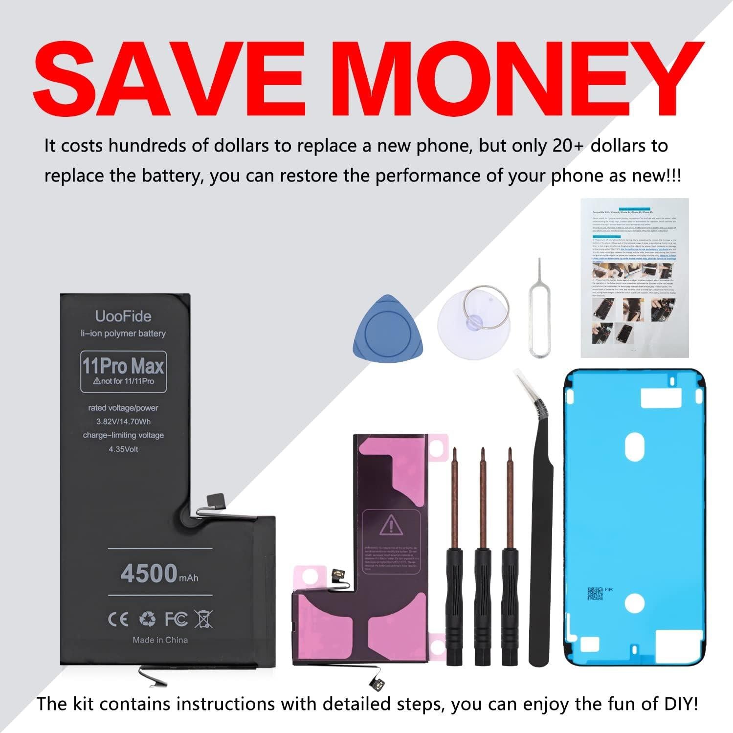 Batería de Alta Capacidad UooFide para iPhone 11 Pro Max 4500mAh