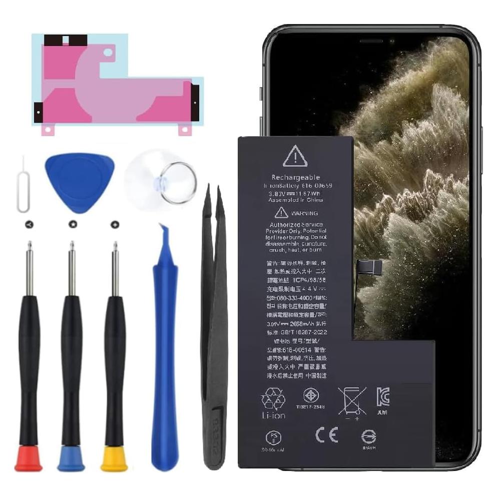 Battery for iPhone 11 Pro, Upgraded Phone 11 Pro Battery Replacement Compatible with iPhone 11 Pro A2215 A2160 A2217 with Professional Repair Tools Kit