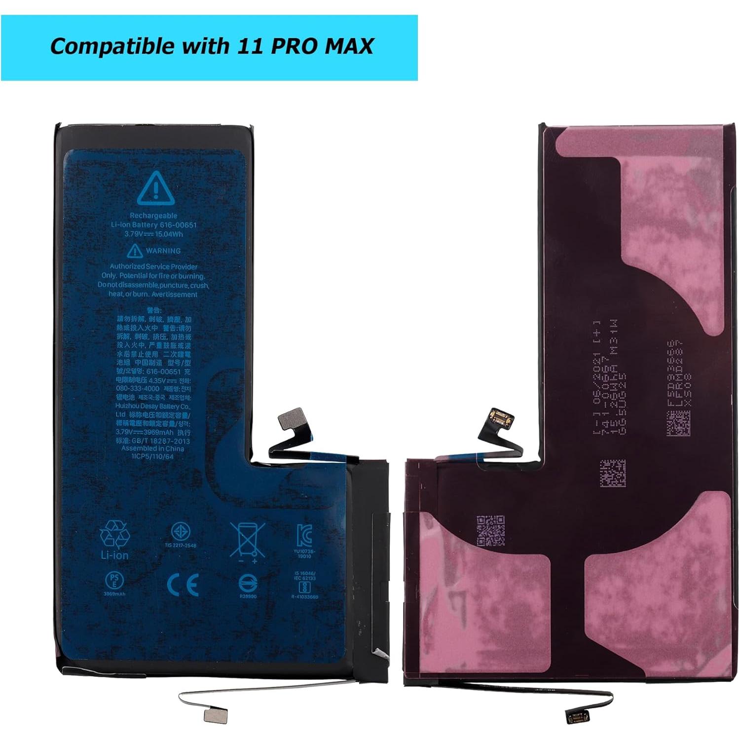 Batería de Reemplazo 616-00653 para iPhone 11 Pro Max 3969mAh