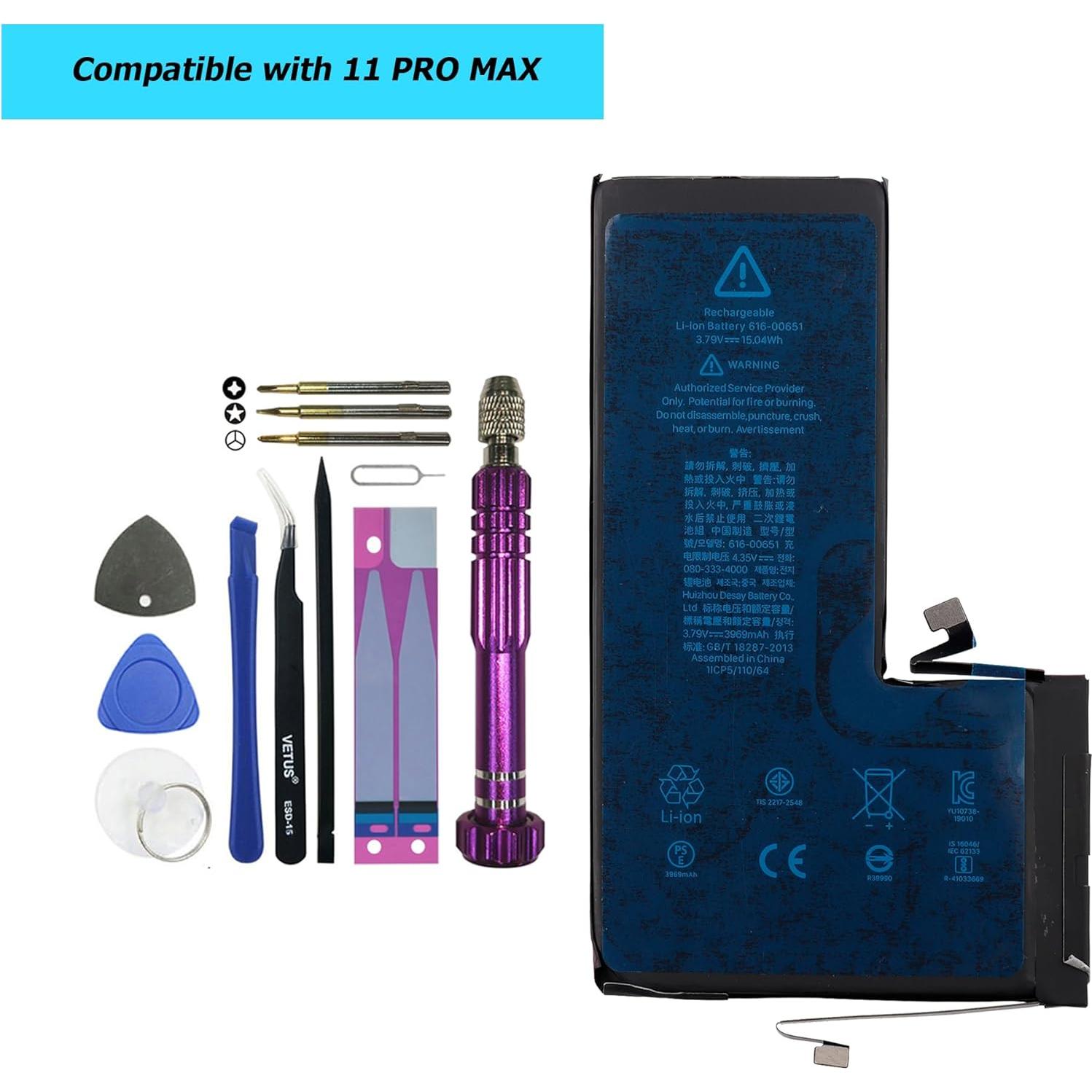 Batería de Reemplazo 616-00653 para iPhone 11 Pro Max 3969mAh