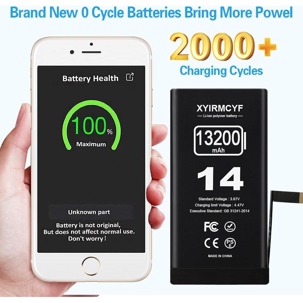 Batería de Reemplazo 13200mAh XYIRMCYF para iPhone 14