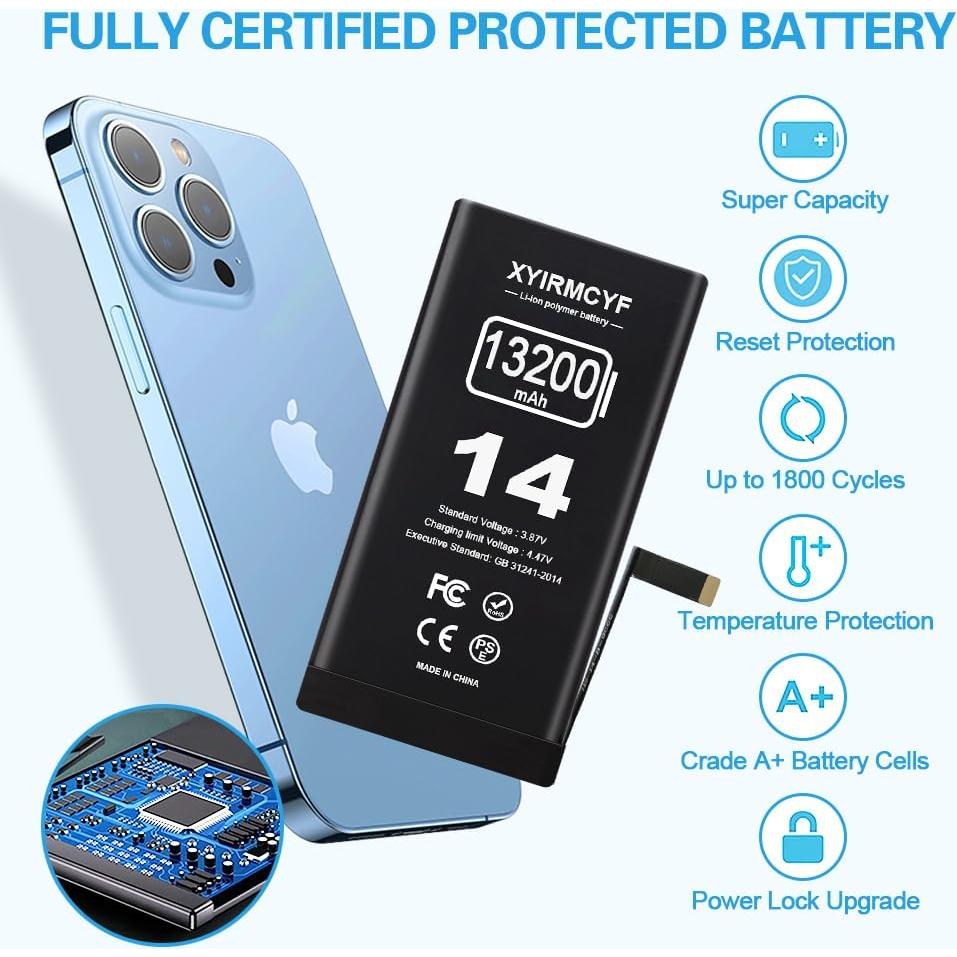 Batería de Reemplazo 13200mAh XYIRMCYF para iPhone 14