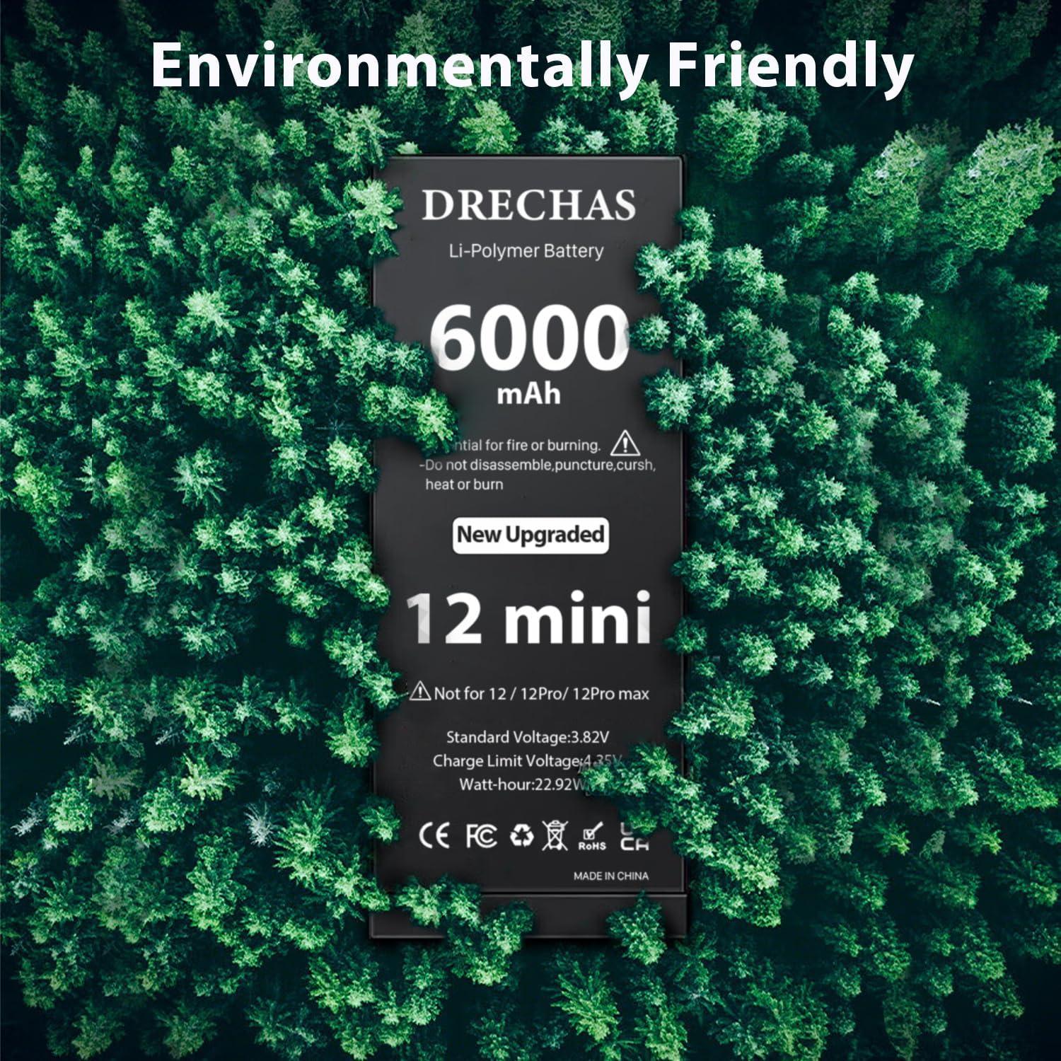 Batería de Reemplazo DRECHAS 6000mAh para iPhone 12 Mini