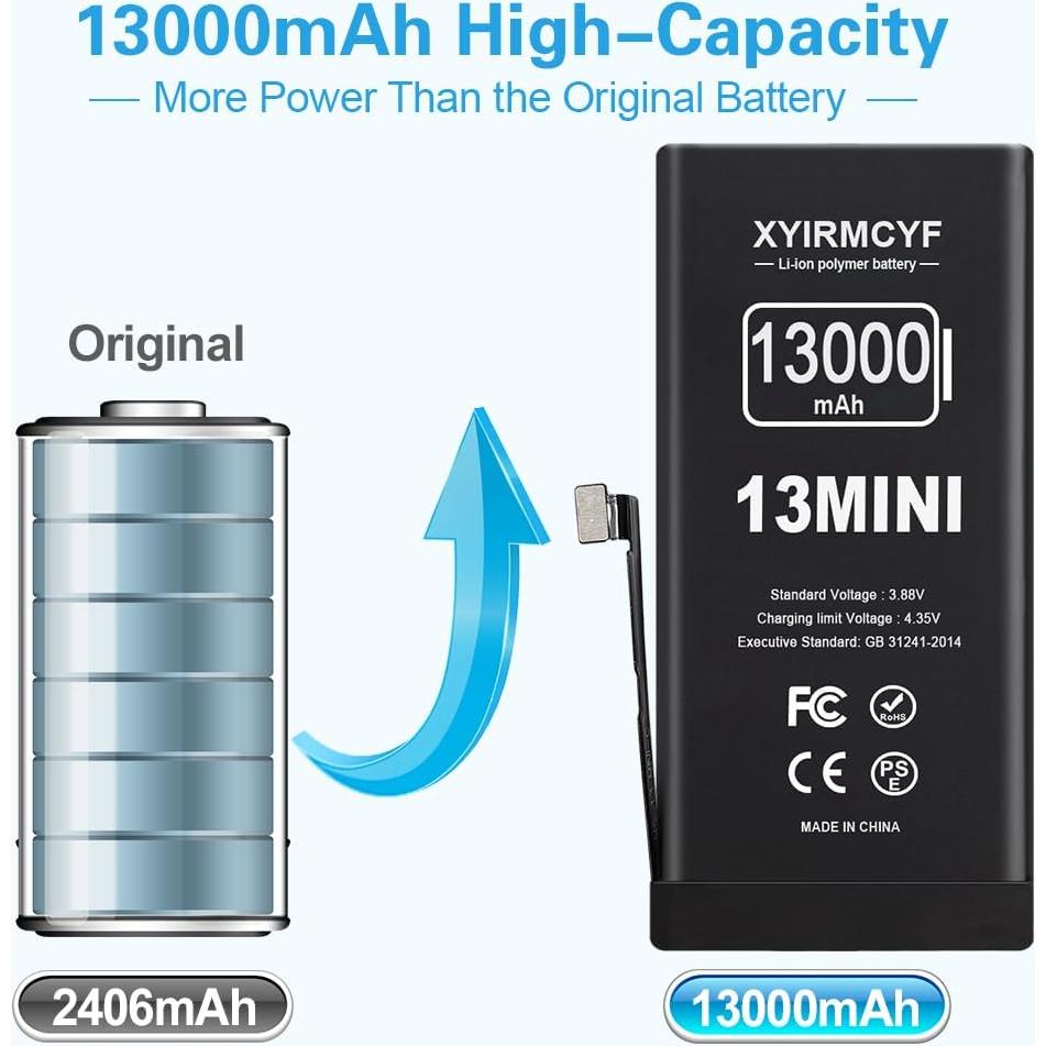 Batería de Reemplazo 13000mAh XYIRMCYF para iPhone 13 Mini