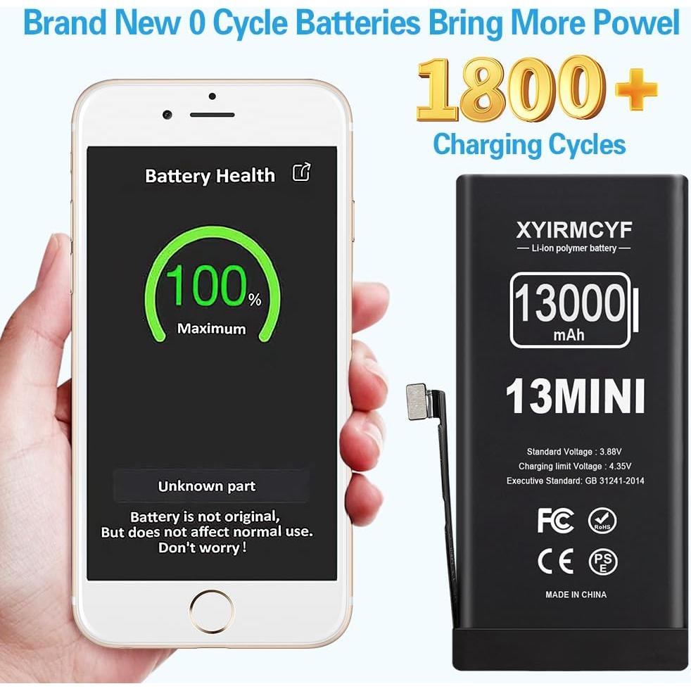 Batería de Reemplazo 13000mAh XYIRMCYF para iPhone 13 Mini