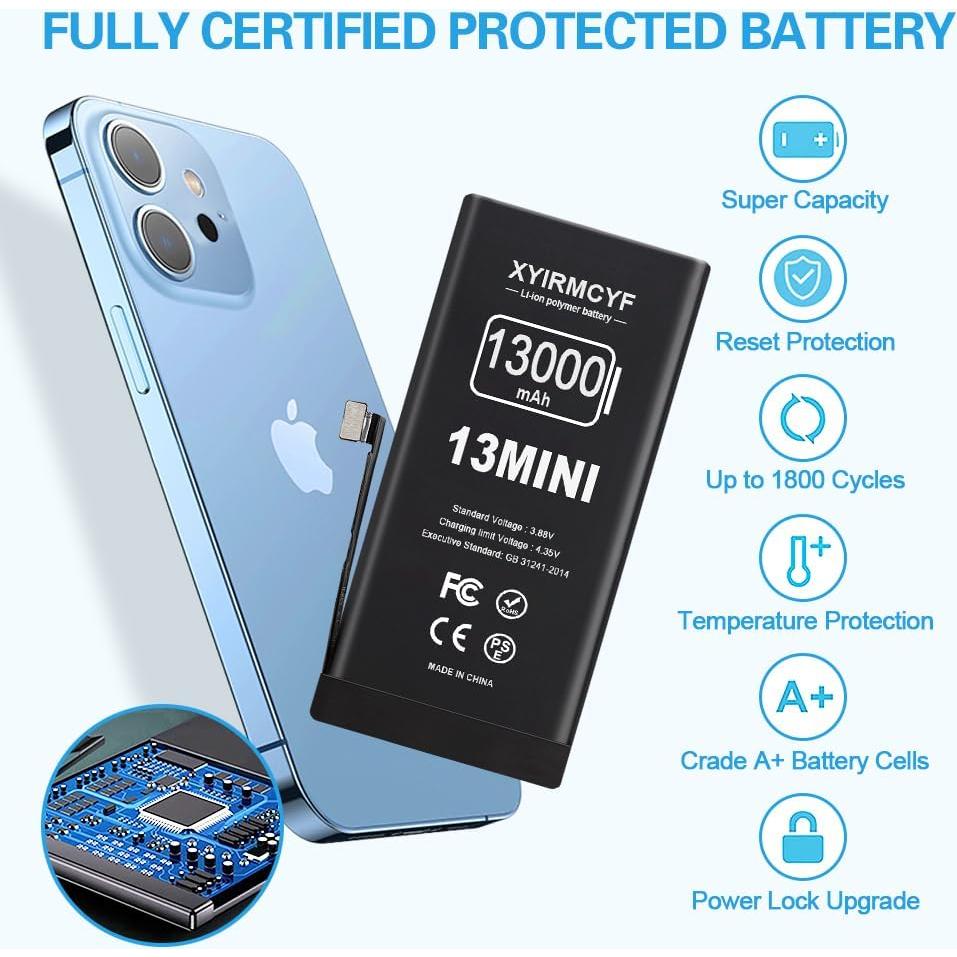 Batería de Reemplazo 13000mAh XYIRMCYF para iPhone 13 Mini