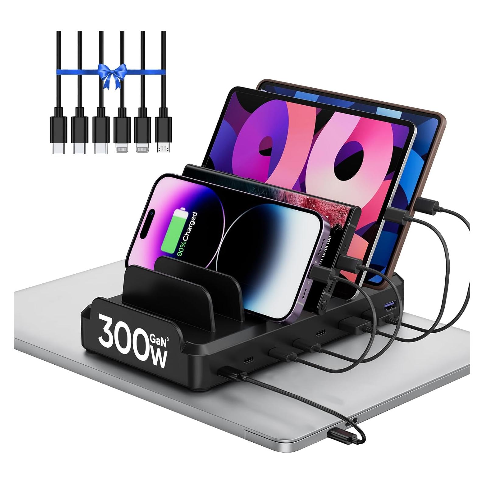 Estación de Carga USB-C 300W 8 Puertos para Dispositivos