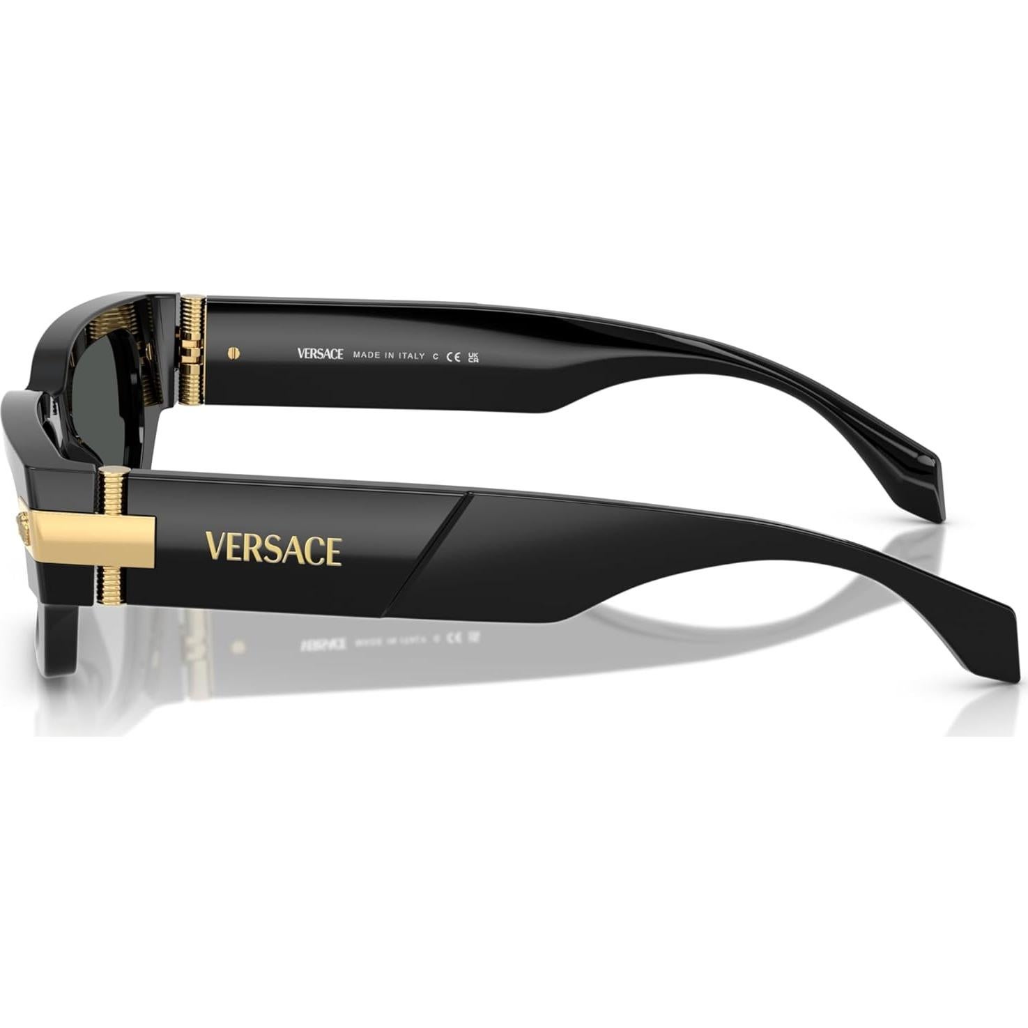 Gafas de sol Versace Hombre Marco Negro Lentes Grises 53mm