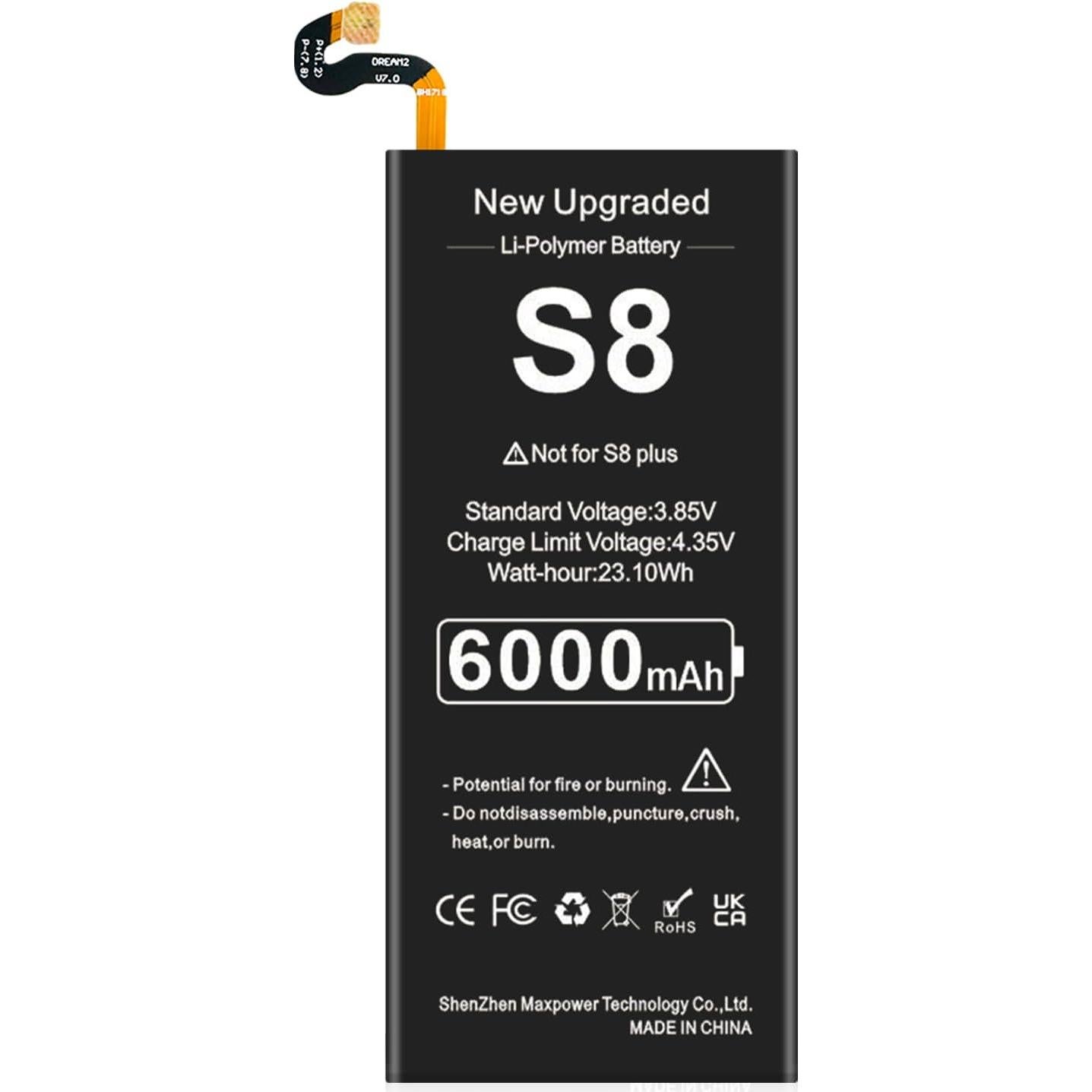 Batería de Reemplazo SHENMZ 6000mAh para Samsung Galaxy S8