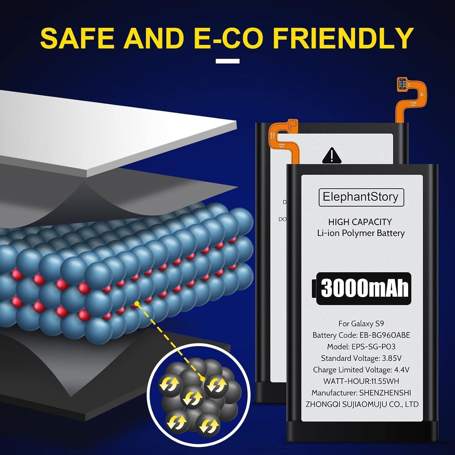 Batería de Reemplazo ElephantStory para Samsung Galaxy S9 3000mAh