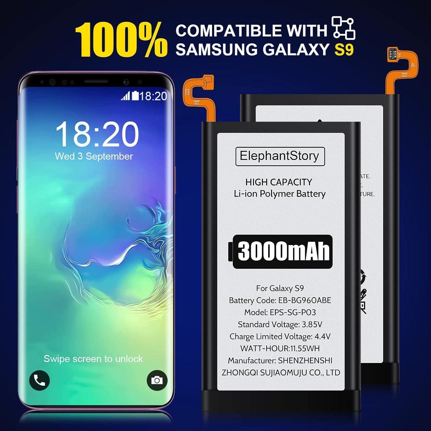 Batería de Reemplazo ElephantStory para Samsung Galaxy S9 3000mAh