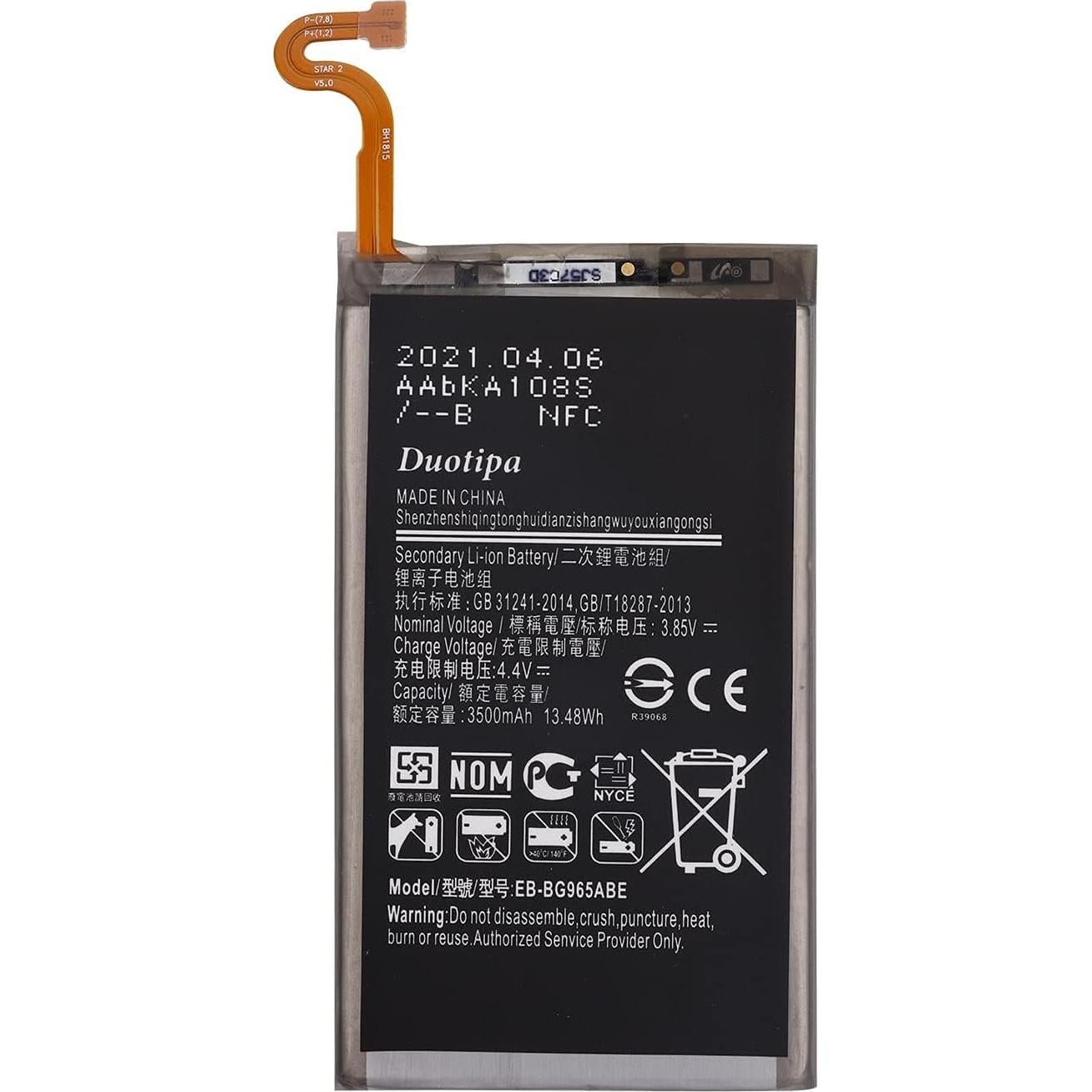 Batería Duotipa EB-BG965ABE para Galaxy S9 Plus 3500mAh