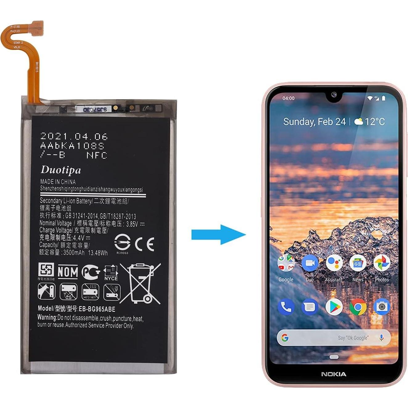 Batería Duotipa EB-BG965ABE para Galaxy S9 Plus 3500mAh