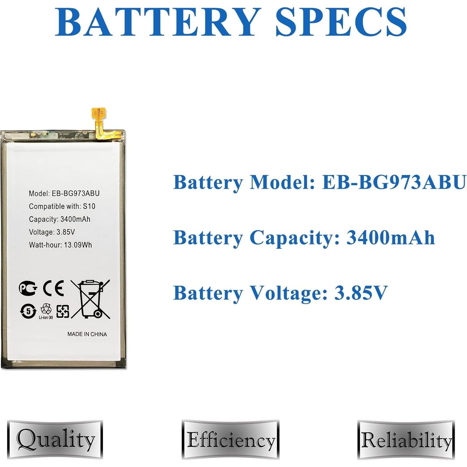 Batería de Reemplazo MAXSHARKS EB-BG973ABU para Galaxy S10