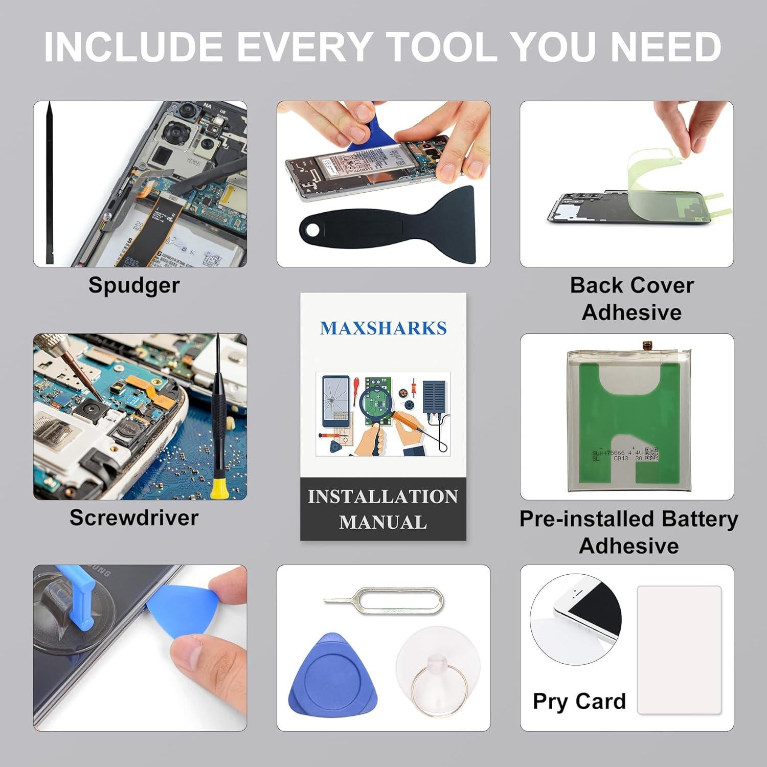 Kit Reemplazo Batería Galaxy S10e MAXSHARKS con Herramientas